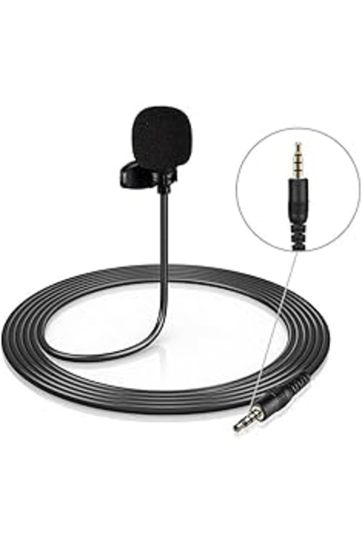 Karachil Telefon Kamera İçin Yaka Mikrofonu 3.5 Mm 4 Pin
