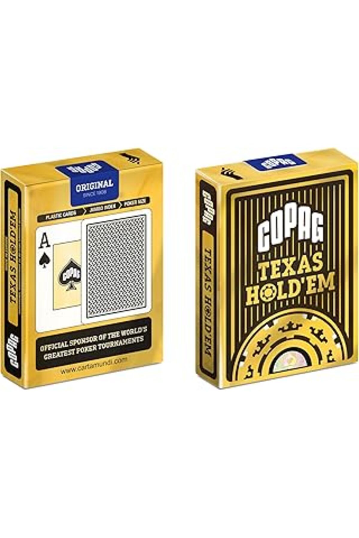 Qedii Copag Texas Hold'Em Gold Jumbo Endeks Oyun Kartları, Siyah