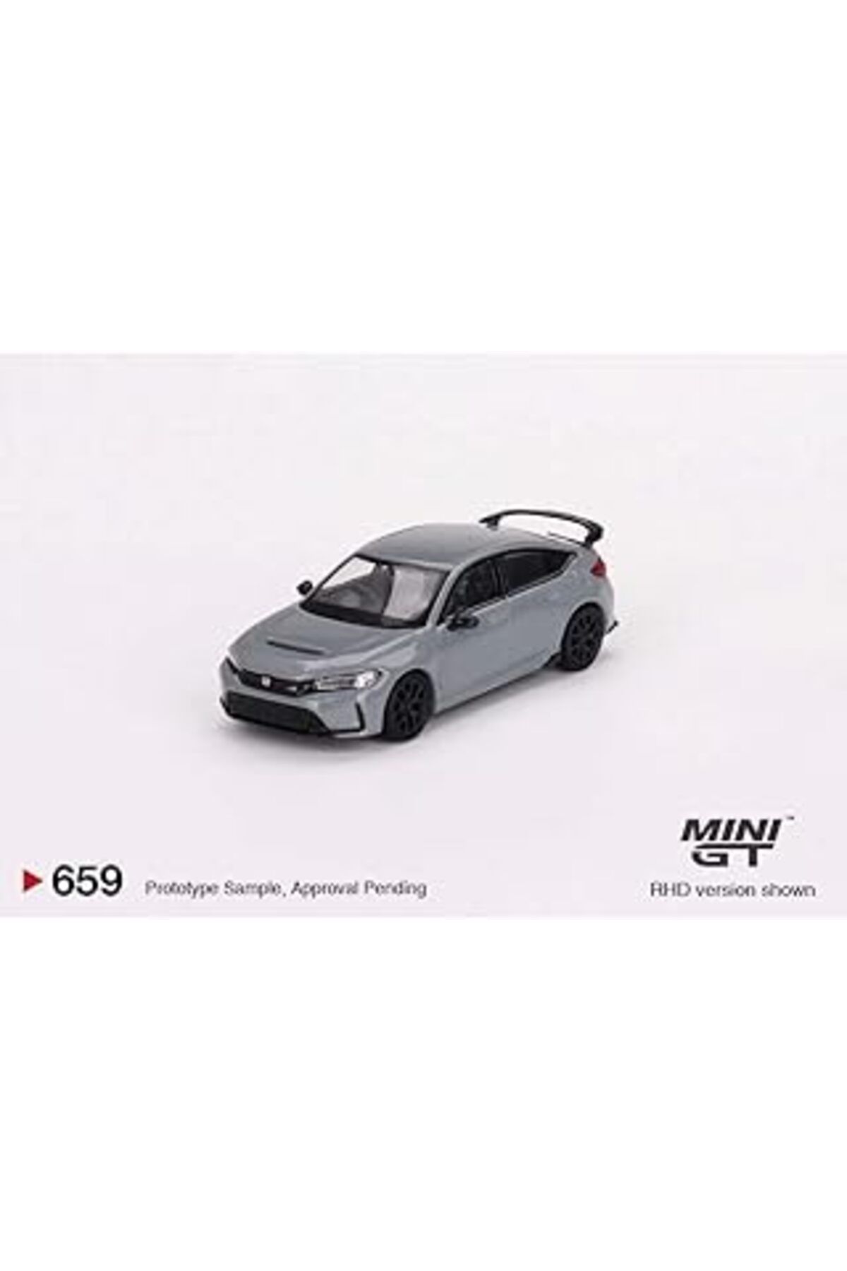 Pazarcan Truescale Miniatures Mini Gt 1:64 Scale Honda Civic Type R Sonic Gray Pearl 2023 Mgt00659