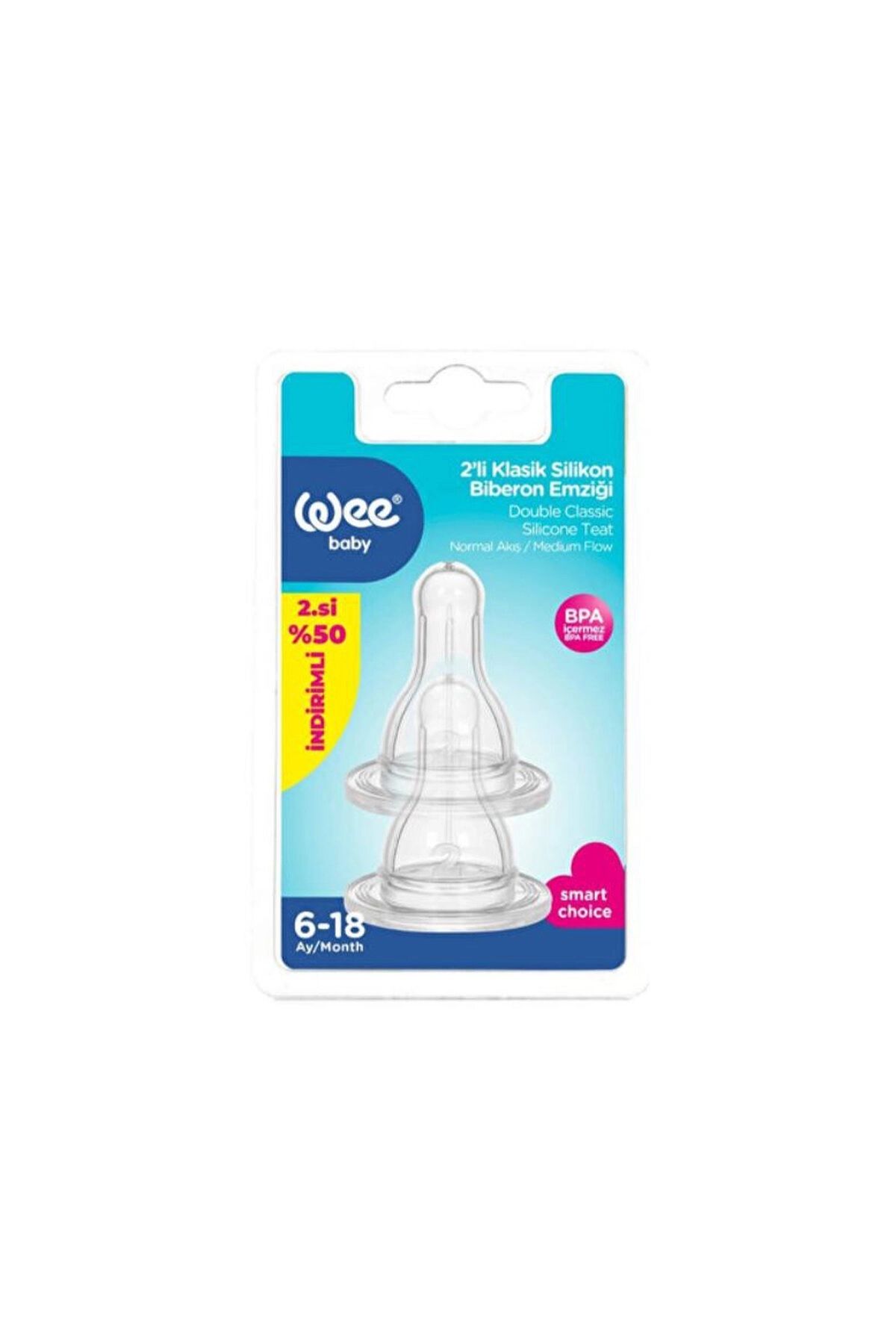 Wee Baby Silikon Biberon Emziği Normal Akış No :2 2’li