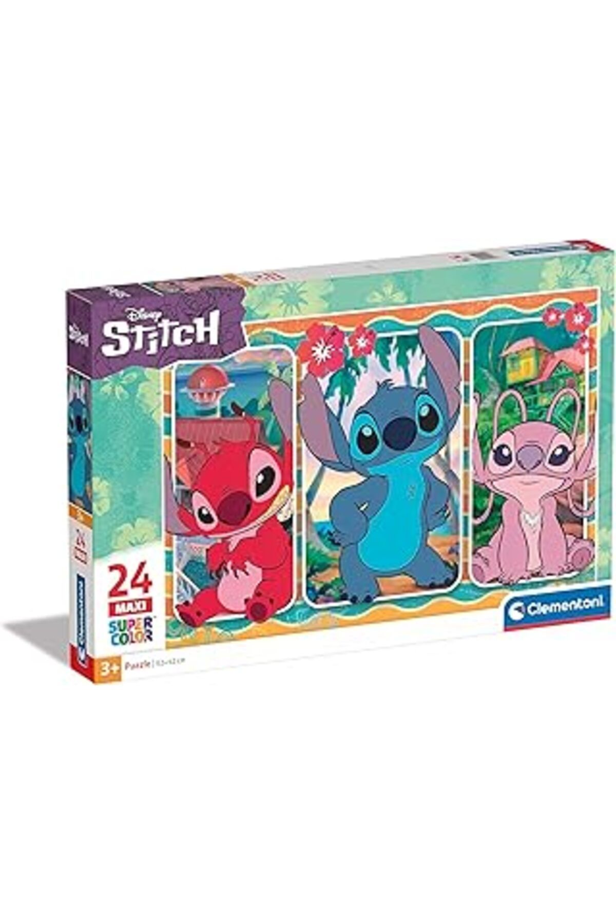 Pazarcan 24029 Supercolor Stitch-24 Yapboz Yaş 3 Karikatür, Puzzle Stitch 24 Maxi Parça
