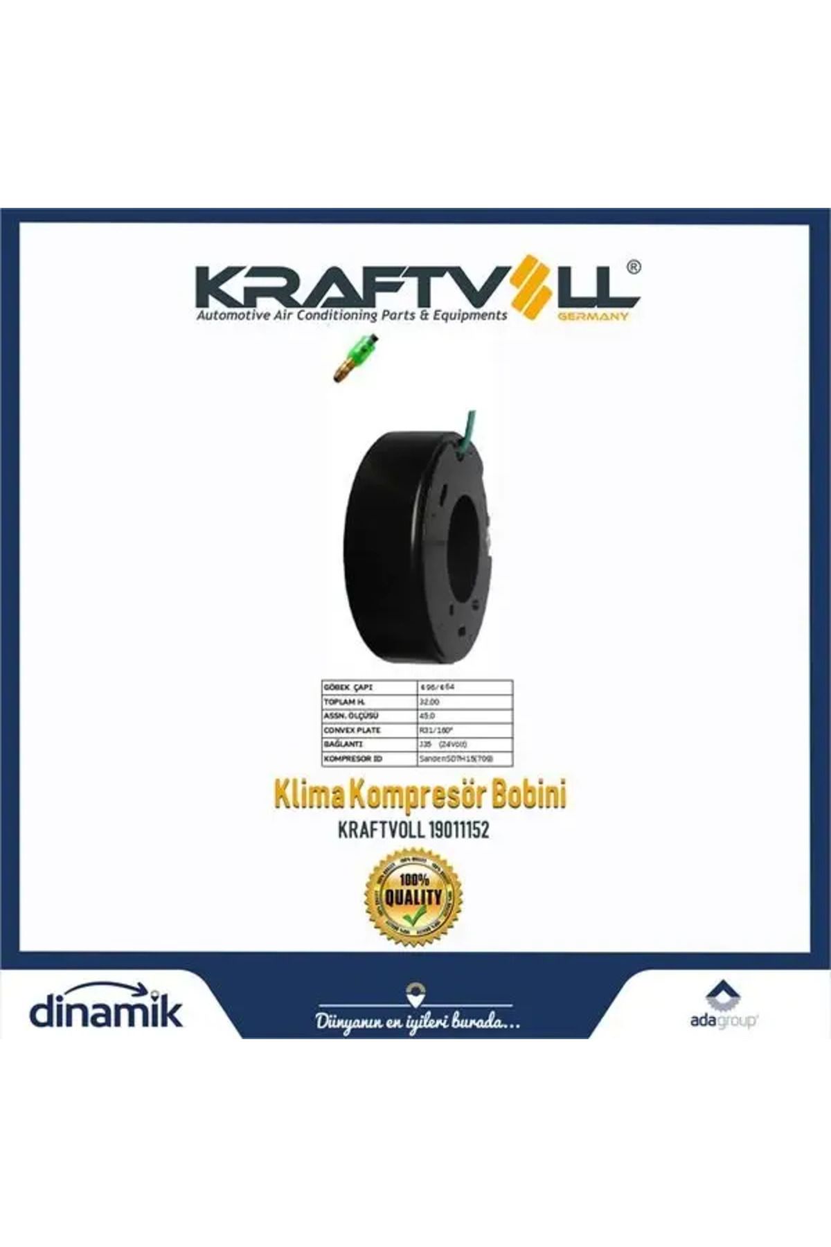 Kraftvoll KLIMA KOMPRESOR BOBINI SANDEN-7H15-(709)24V IVECO