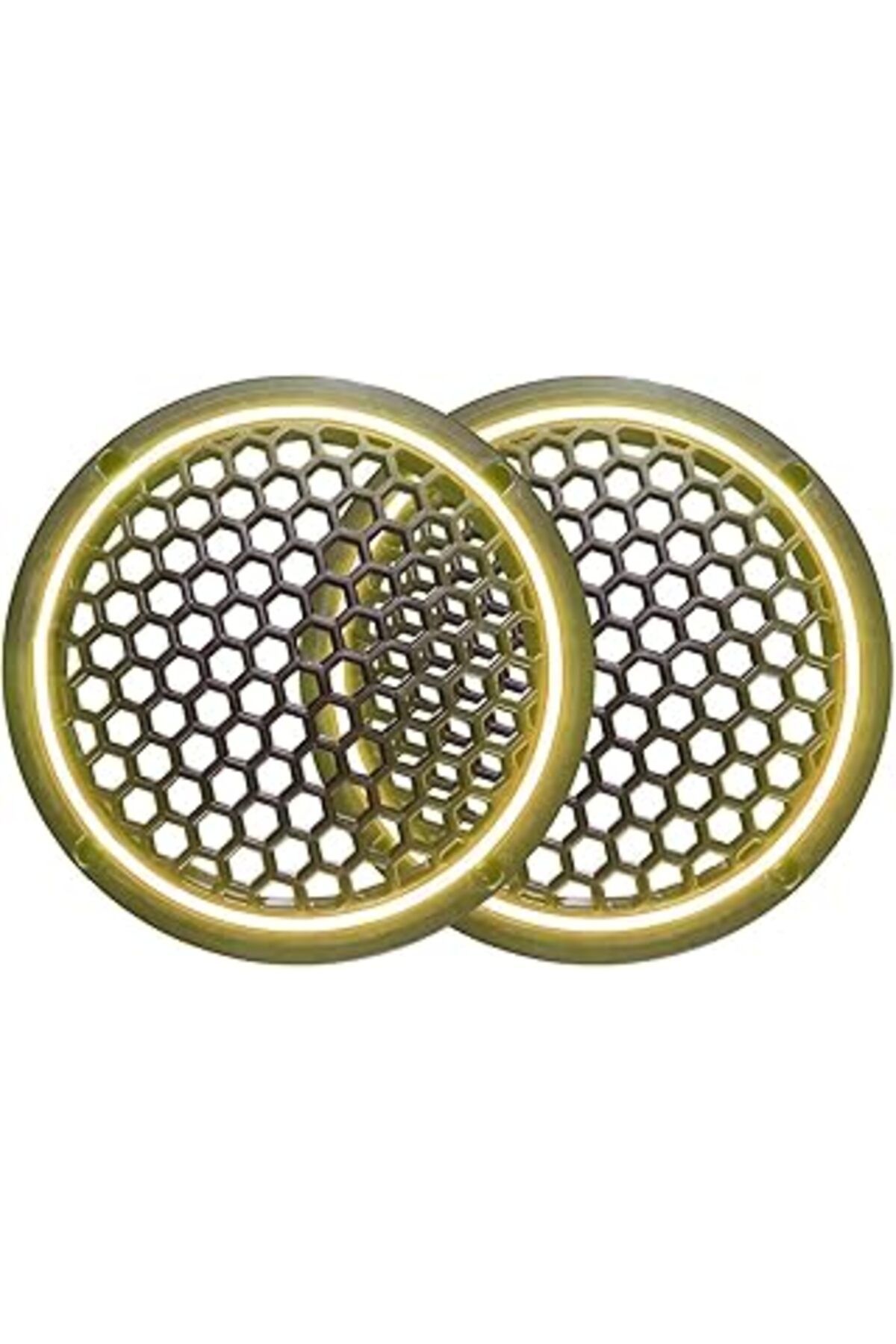 NETWORK ART Neon Işıklı 20 Cm Hoparlör Ve Midrange Kapağı - 2 Adet - Amber - Gün Işığı