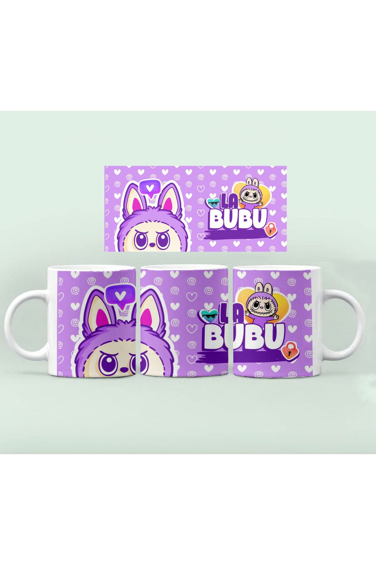 RHG Art Labubu Desenli Kupa Bardak Kahve Fincanı 300 ml