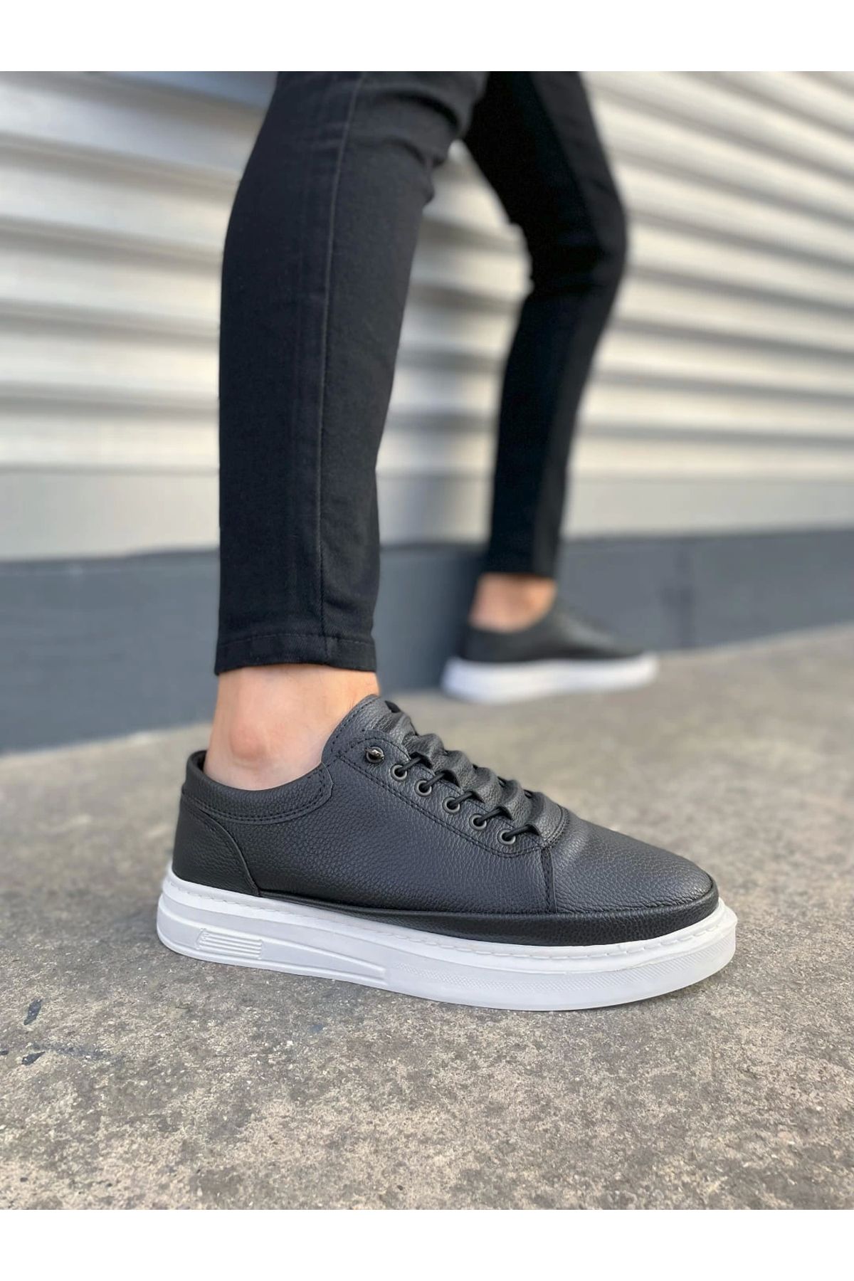 TB Terzi Bey Tb0535 Prime Bağcıklı Cilt Erkek Günlük Sneaker Ayakkabı Cbt - Siyah