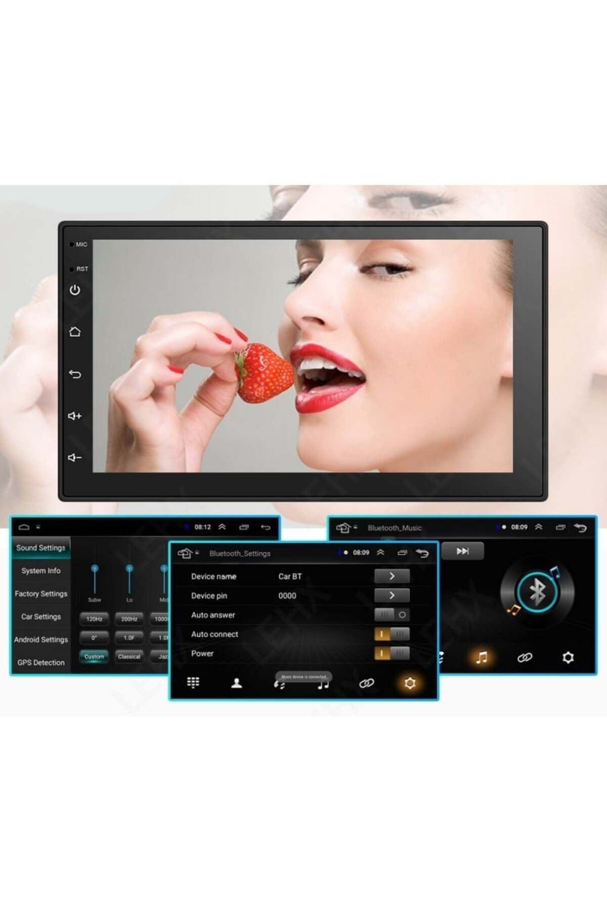 TECHSTAR-Car Navigation Multimedia 7168 Techstar® 2DIN Android 8.1 GPS Radio Wi-Fi Display 7" Quad Core MP5 P 3