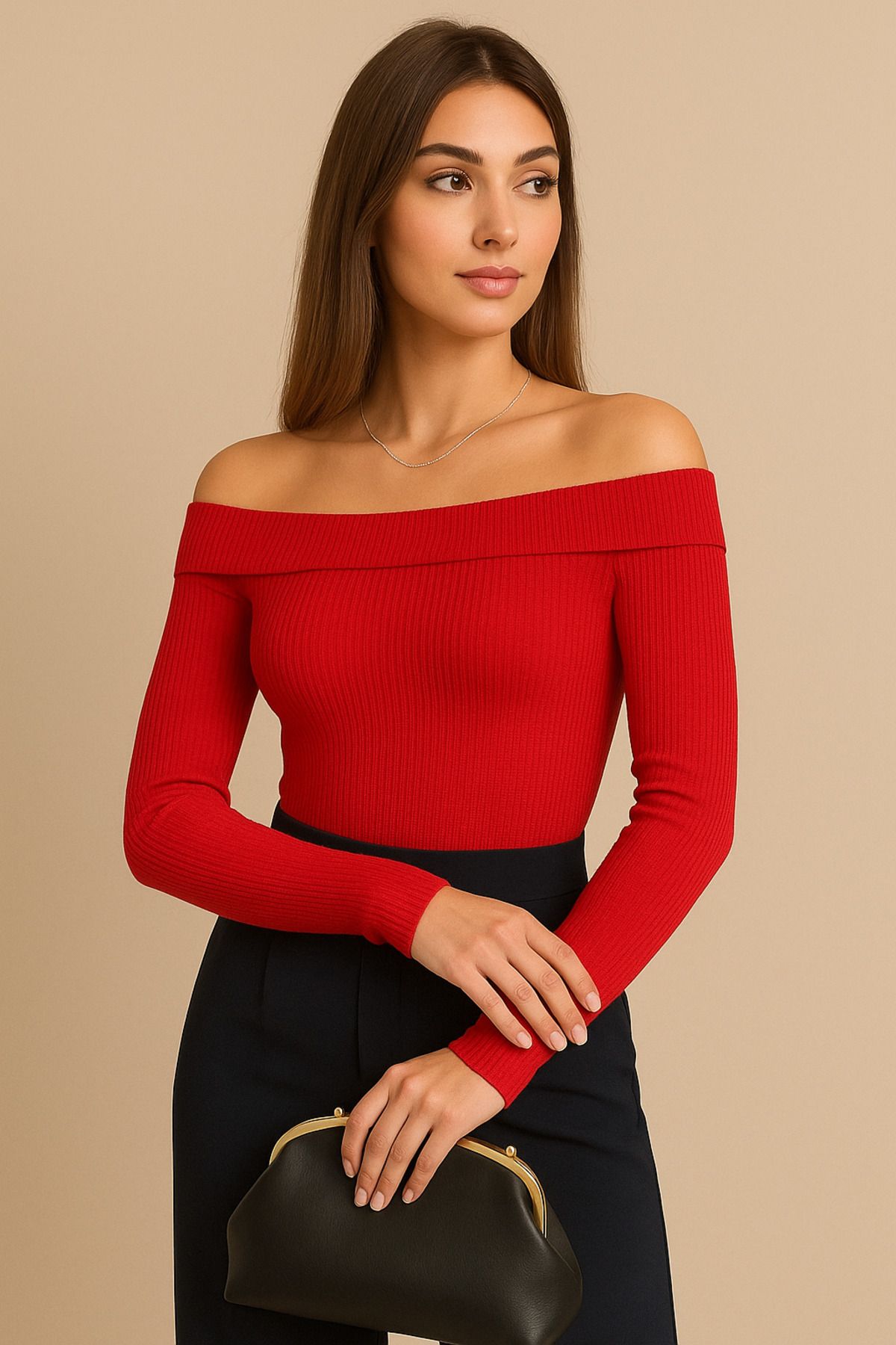 shop Kadın Madonna yaka kaşkorse bluz