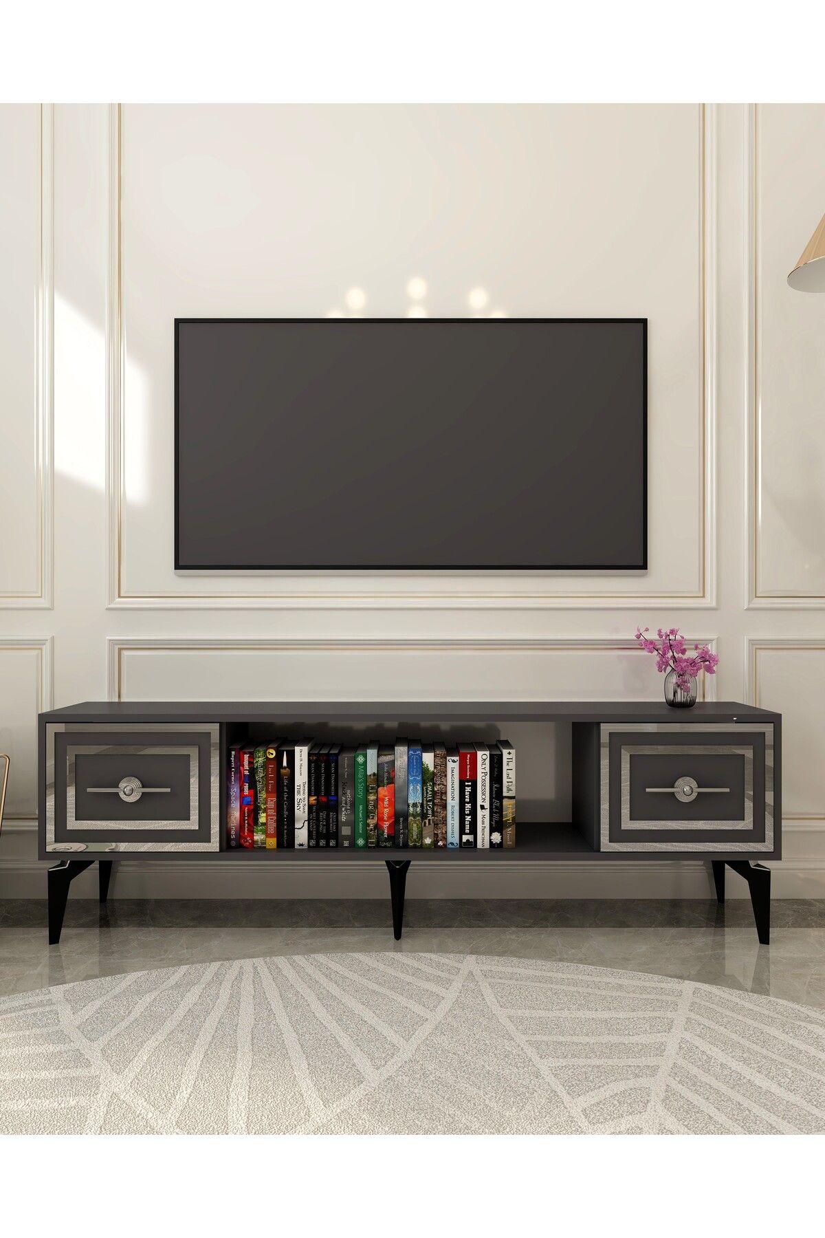 DemonteHome Sambadh 180 Cm Tv Sehpasi (alt Modül) Antrasi̇t-gümüş