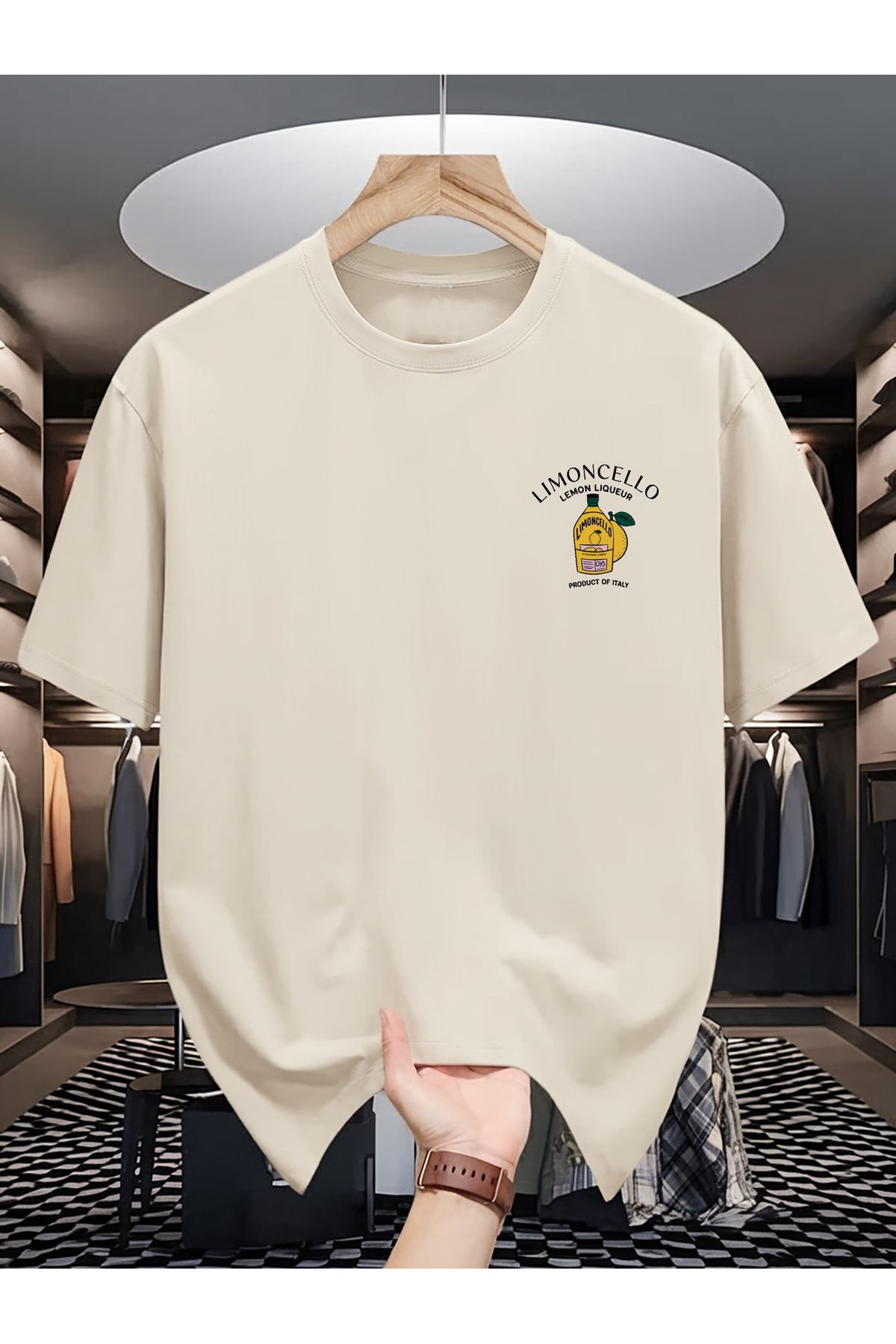 Jakinta Outdoors Baskılı Oversize Bisiklet Yaka Tişört Pamuk Penye 2 İplik Unisex & Günlük Rahat