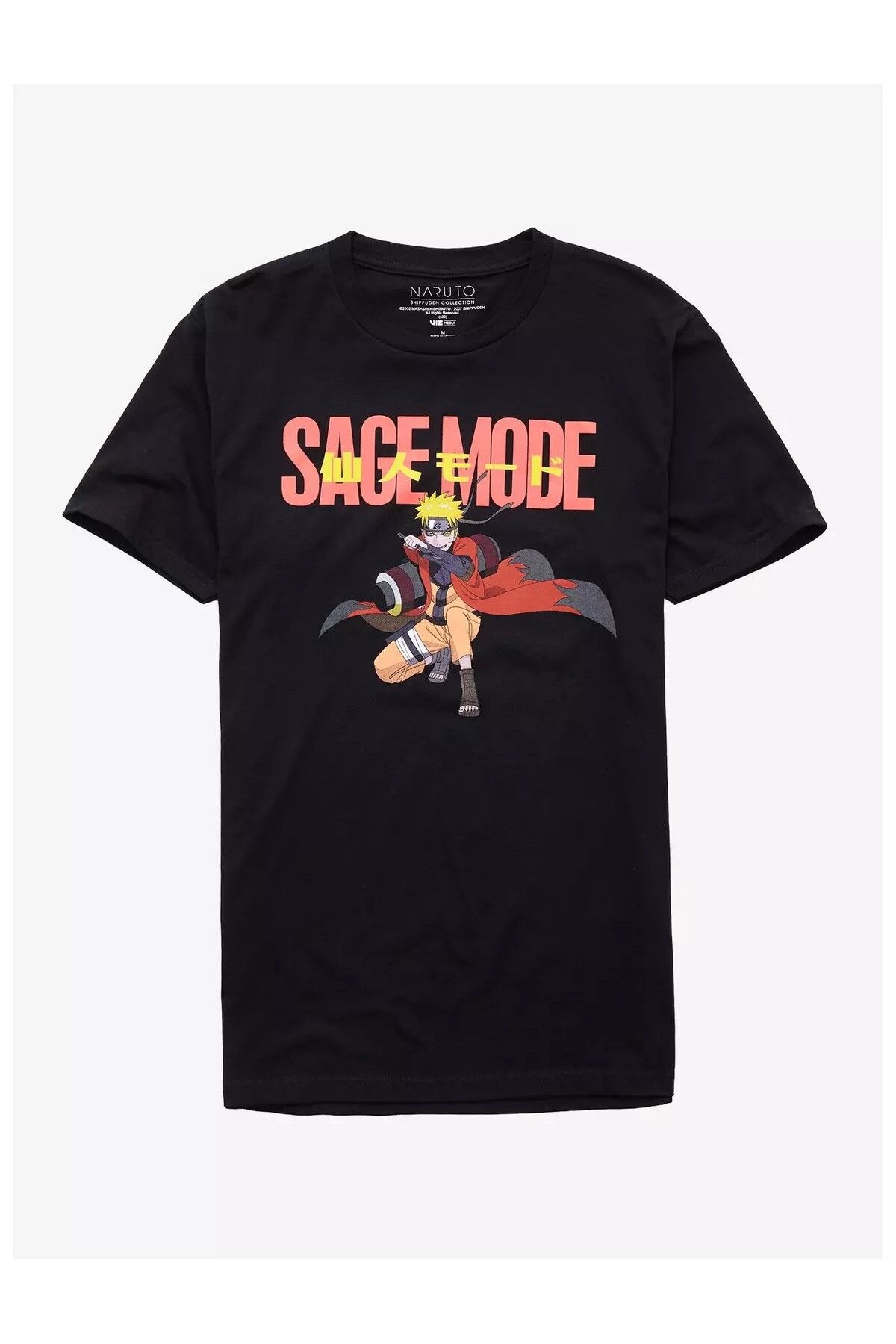 DEEFWEAR Siyah Naruto Shippuden Sage Mode Ön Baskılı Unisex Oversize Tshirt