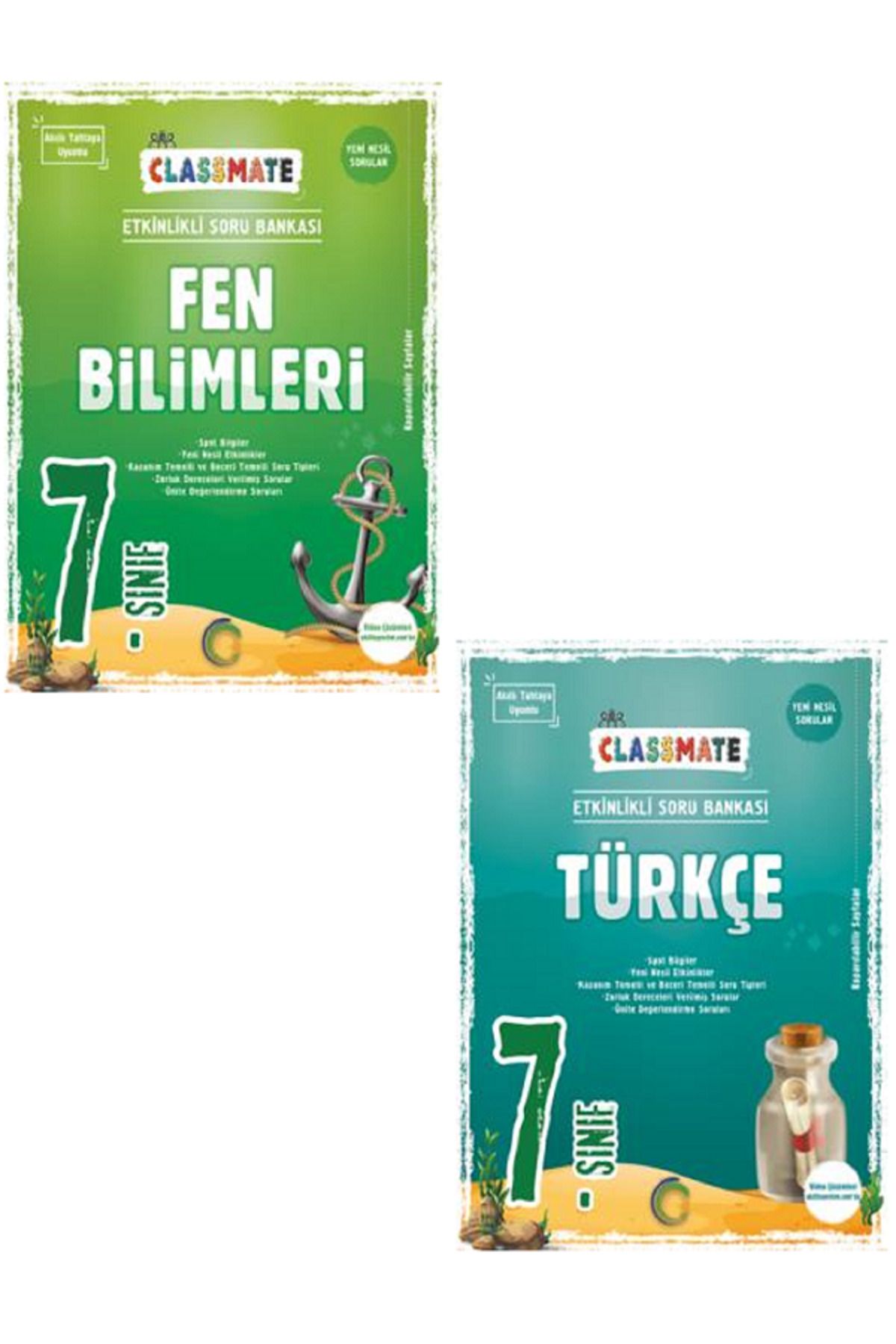 Evrensel İletişim Yayınları 7.Sınıf Okyanus Classmate Fen Bilimleri + Türkçe Soru Bankası / Yeni Nesil / 2 KİTAP