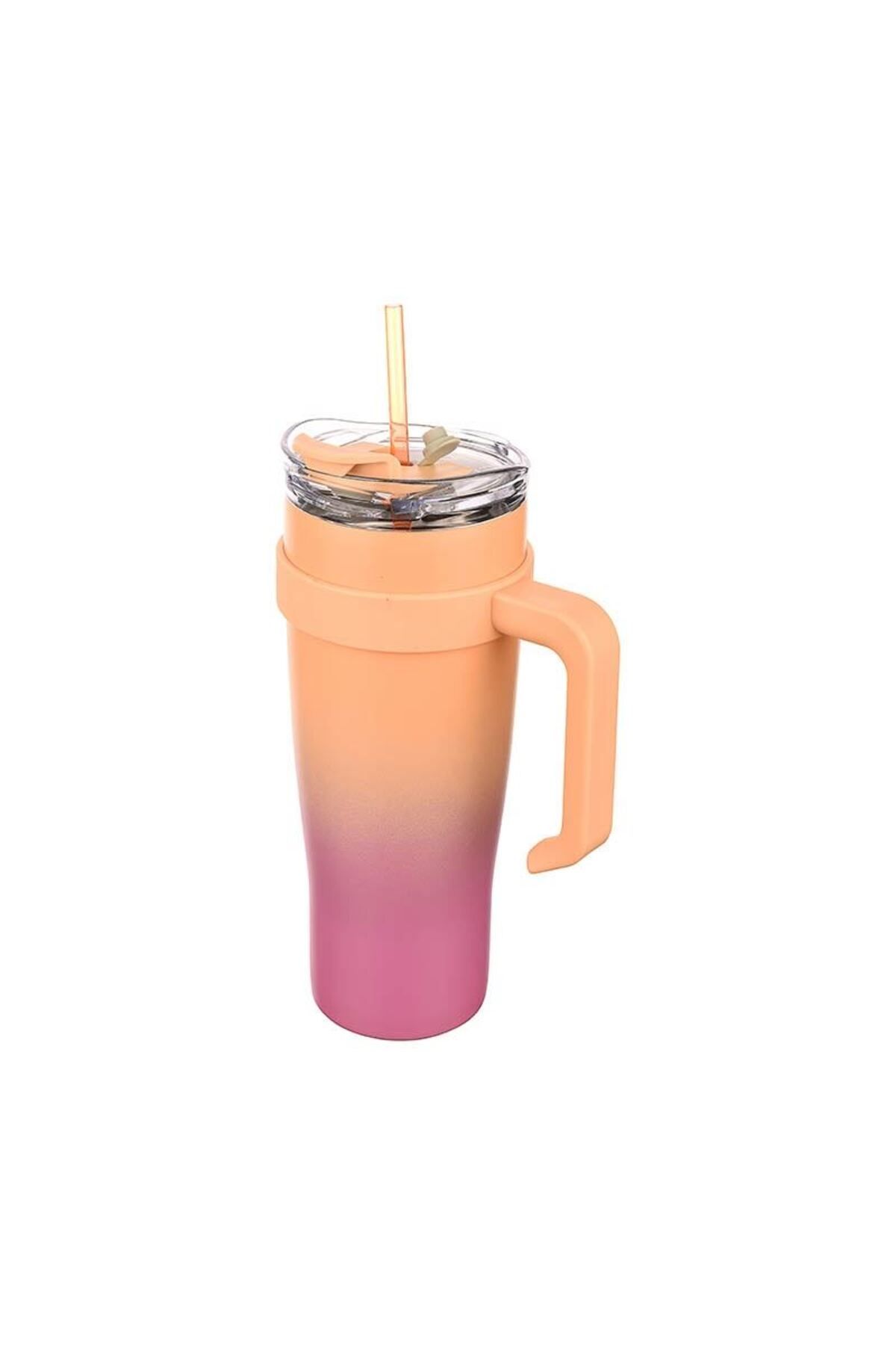 Funny Life ÇİFT KATMANLI PİPETLİ TERMOS MATARA 304 KALİTE PASLANMAZ ÇELİK 1000 ML RENK GEÇİŞLİ SIZDIRMAZ BARDAK