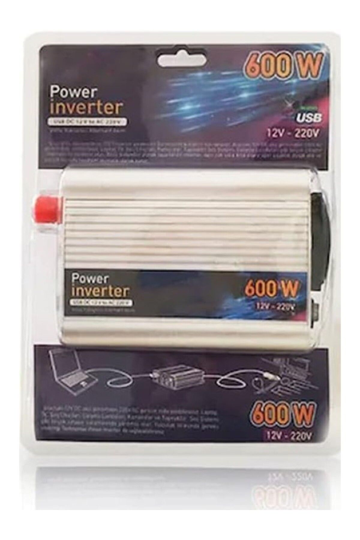 ShopZum Teknomax 600W Inverter Dönüştürücü Araç İçi Fiş Dönüştürücü 1410