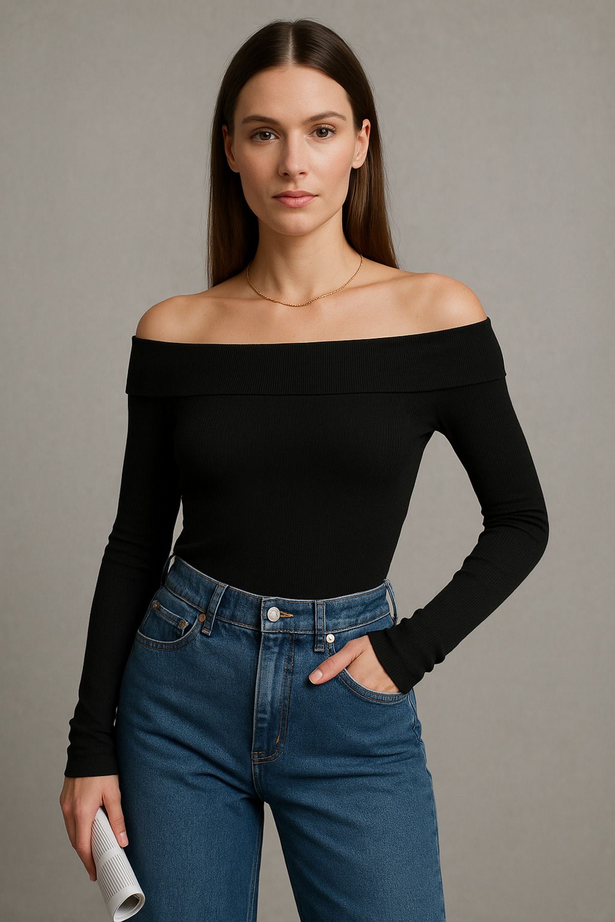 shop Kadın Madonna yaka kaşkorse bluz