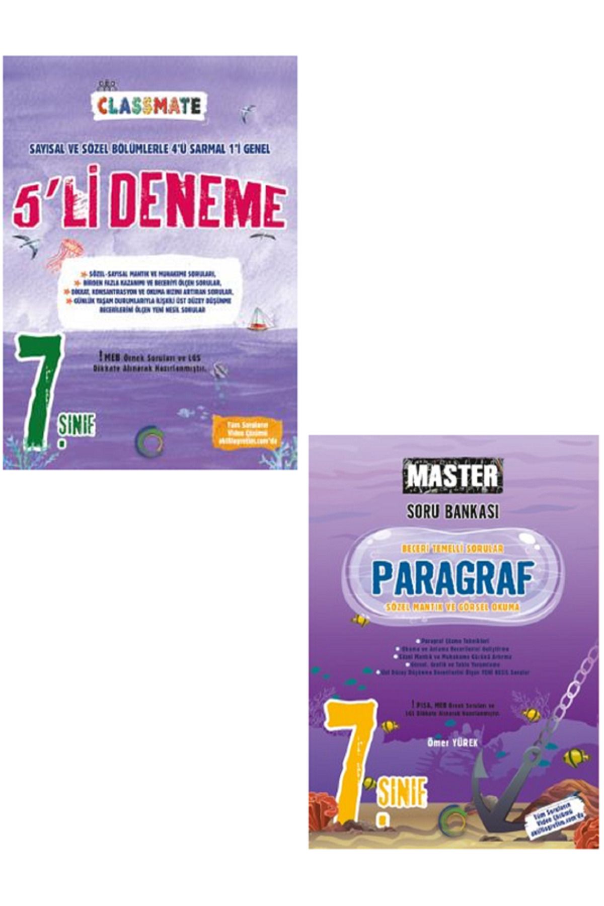 Evrensel İletişim Yayınları 7.Sınıf Okyanus Classmate 5'Li Deneme + 7.Sınıf Okyanus Master Paragraf Soru Bankası / 2 KİTAP