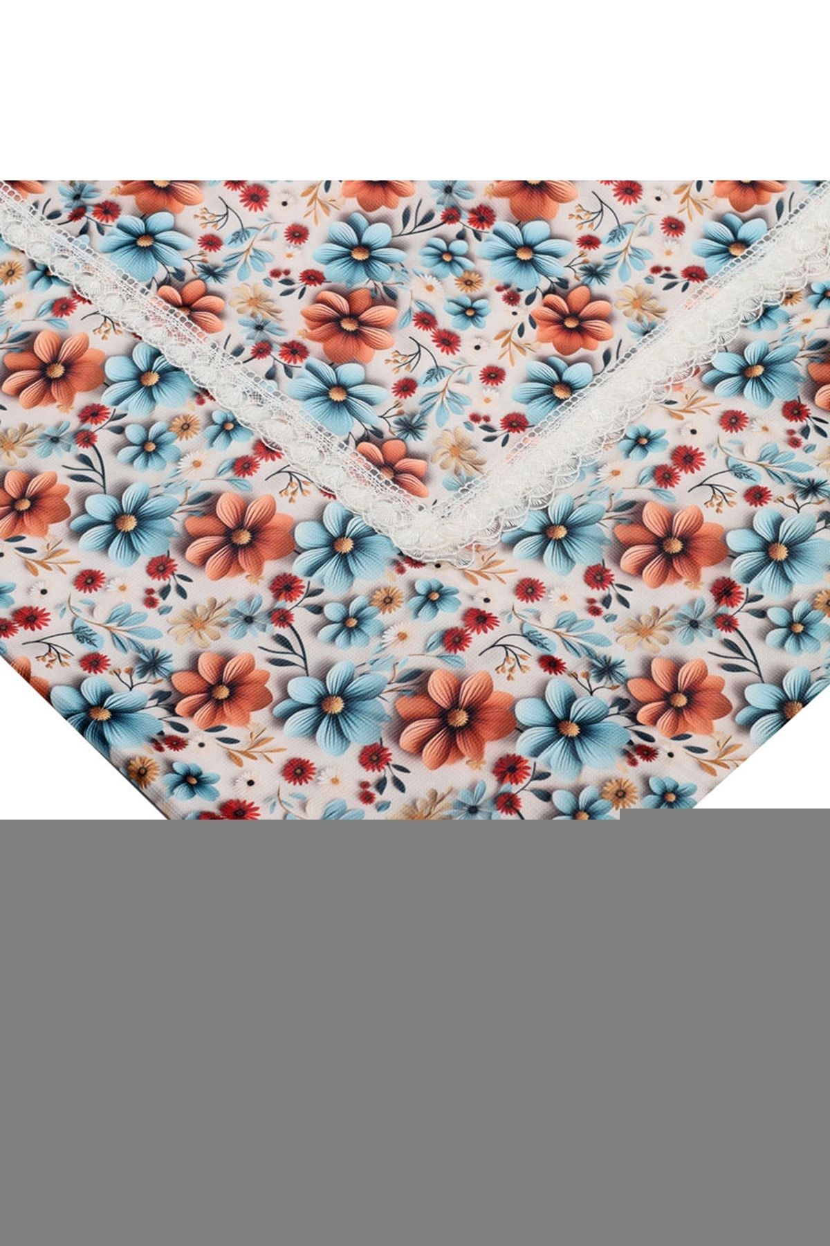 BAYSEM 200 X 200 cm. 3 Boyutlu Güpürlü Dijital Raşel Sofra Bezi - Masa Örtüsü - Renk-10