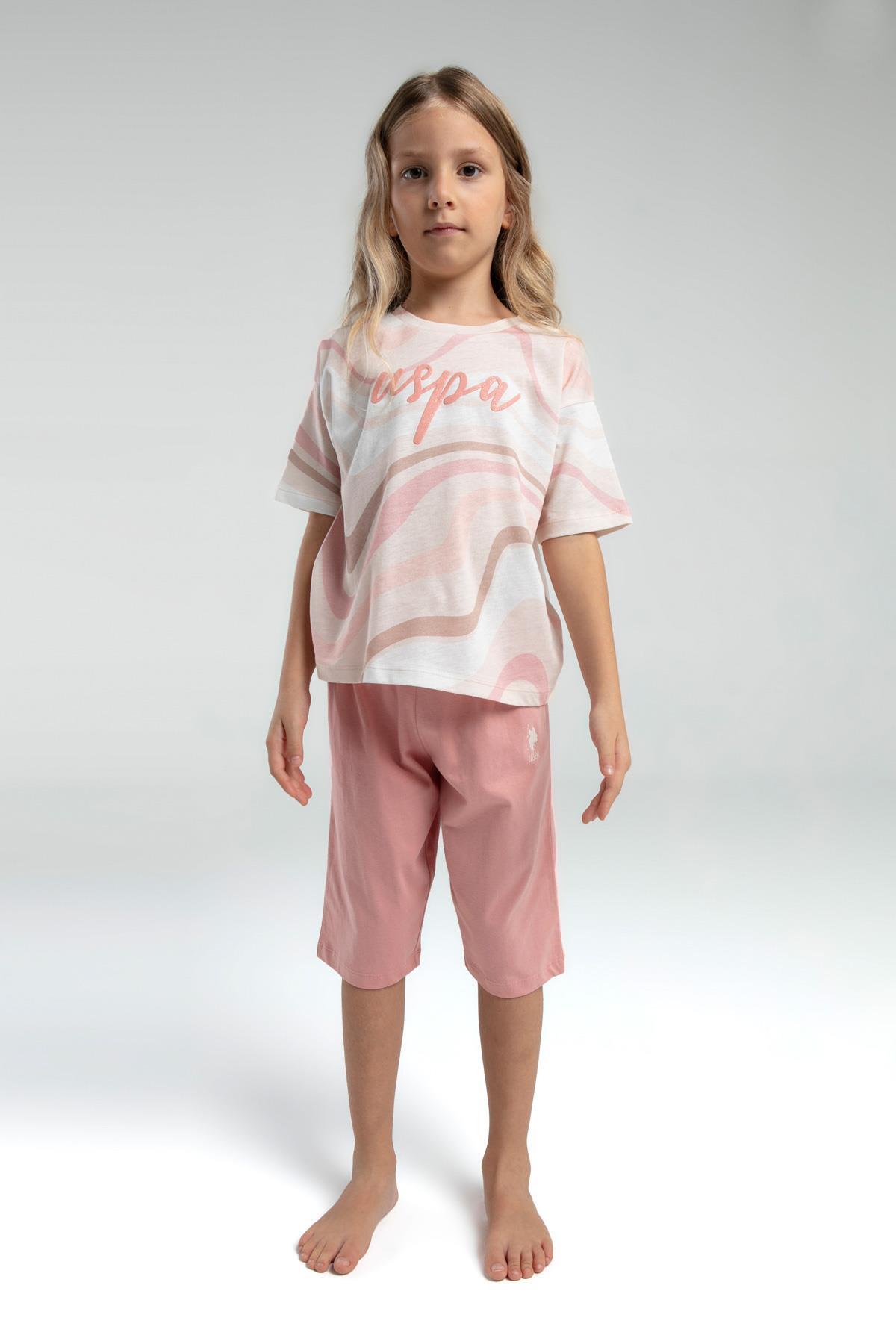 U.S. Polo Assn. U.S. Polo Assn Kids KIZ ÇOCUK KAPRİ TAKIM, %100 Pamuk fotoğrafı 2 (önizleme)