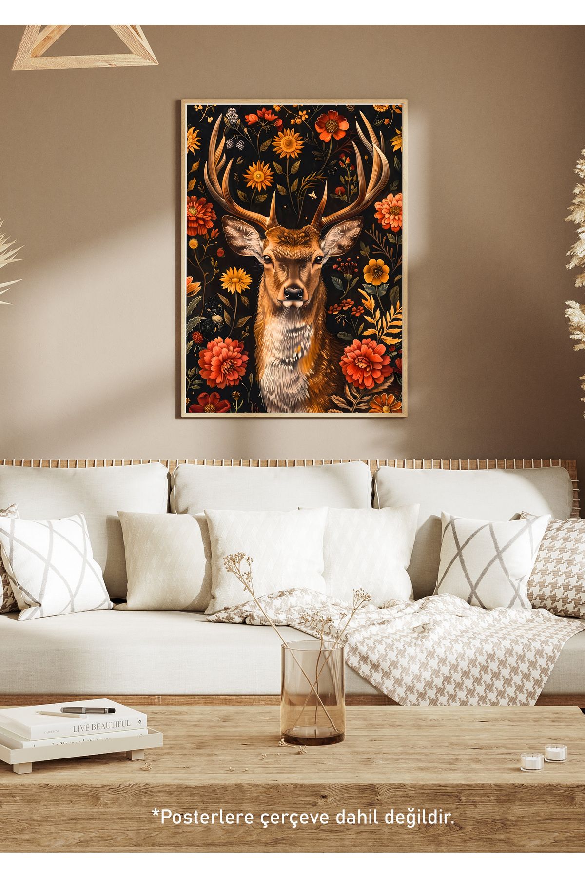 One Little Happiness DEER Poster Estetik Duvar Posteri , Çerçevesiz Poster