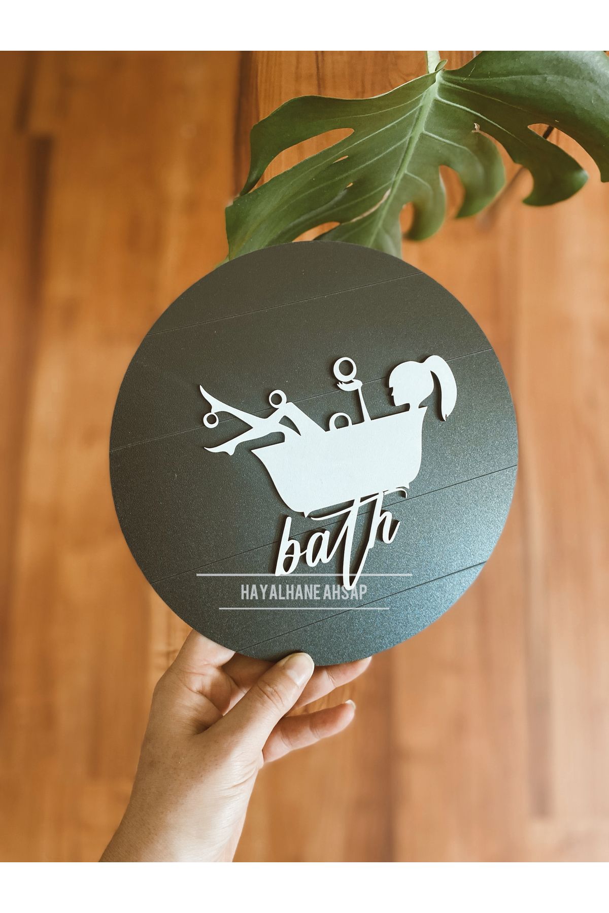 HAYALHANE AHŞAP Bath / Banyo Dekor Tabelası
