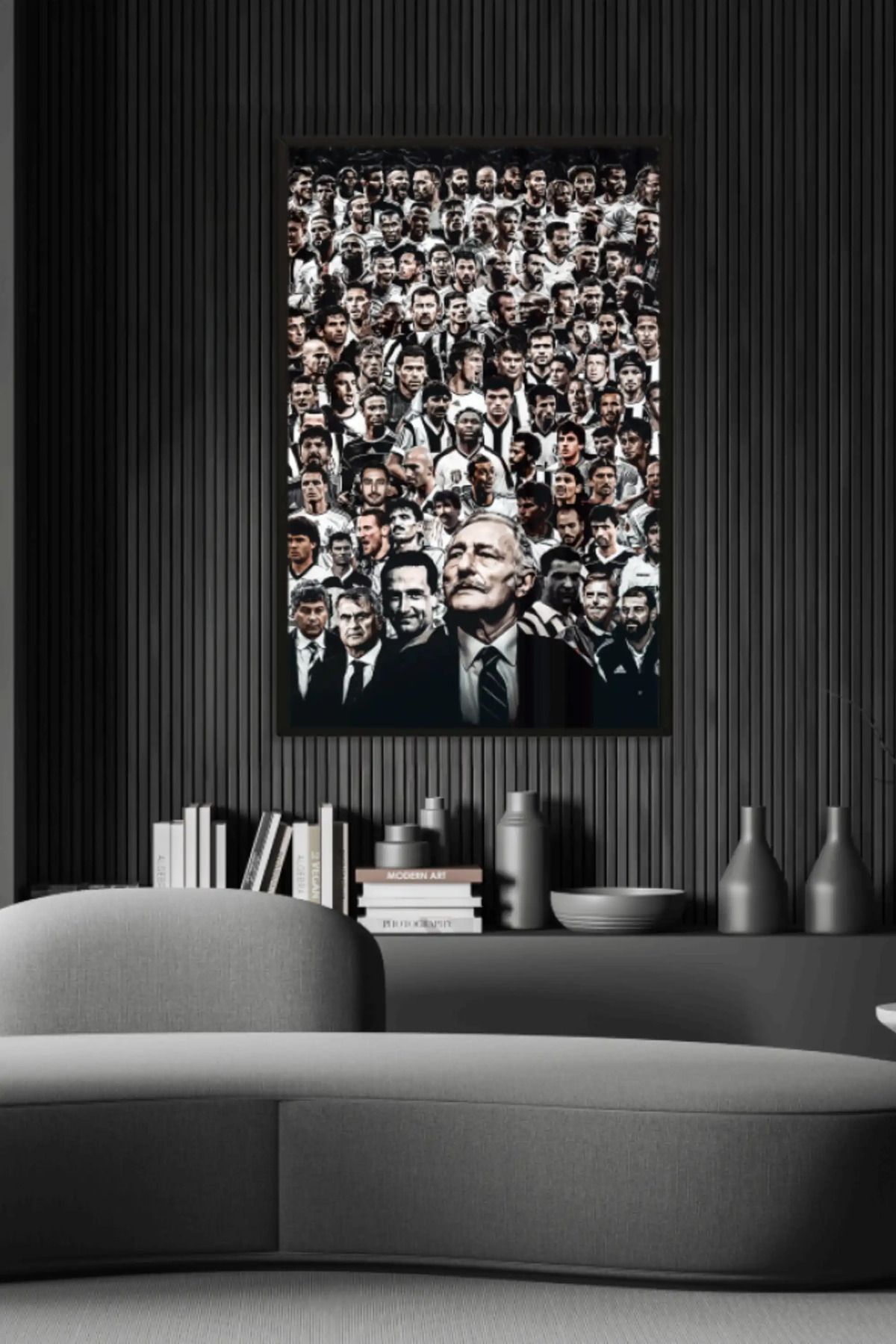 bds art sanatı evinize taşır Beşiktaş Efsaneler Kolaj LED Işıklı Cam Tablo