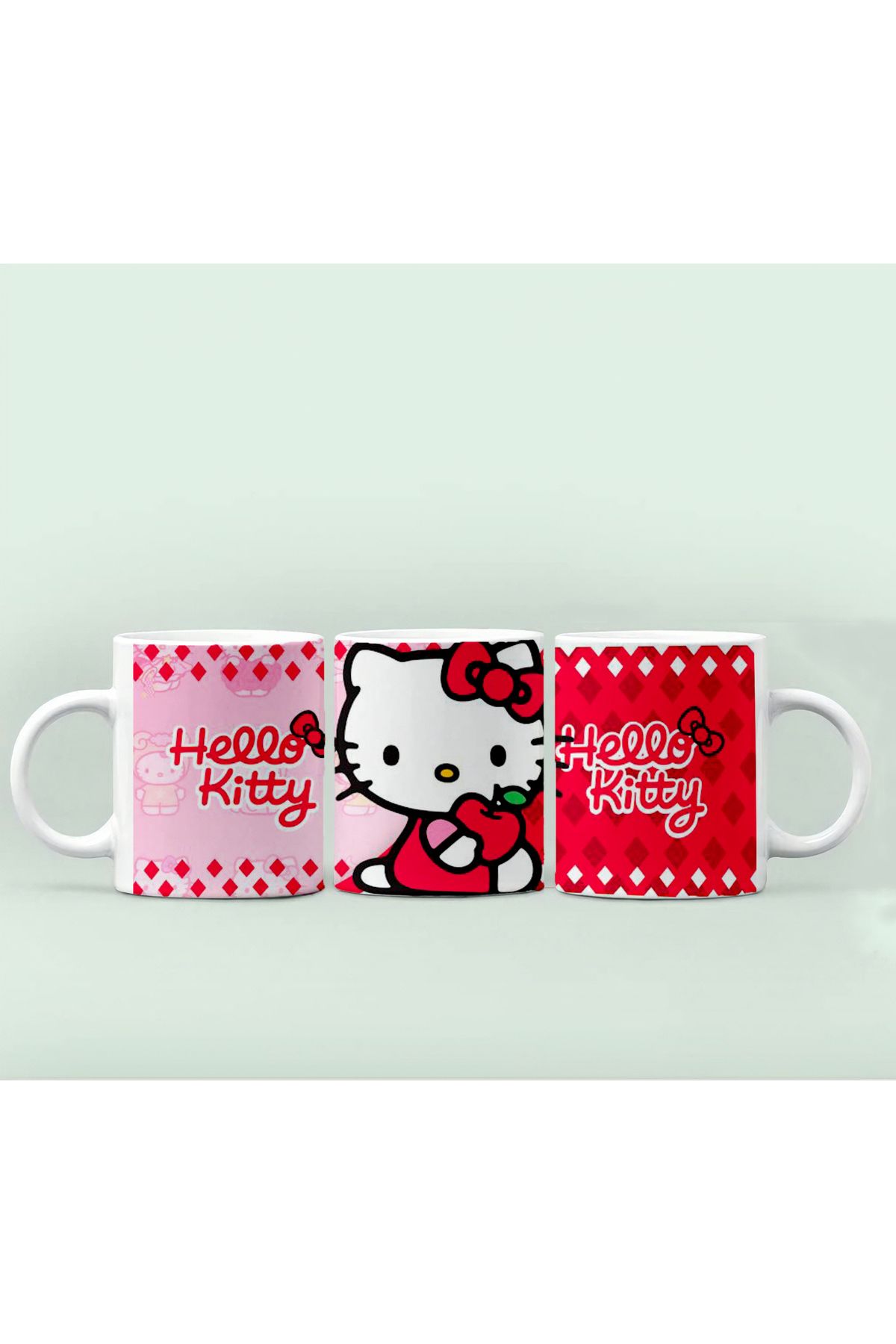 RHG Art Hello Kitty Baskılı Özel Baskı Tasarım Kupa Bardak Kahve Fincanı 300 ml