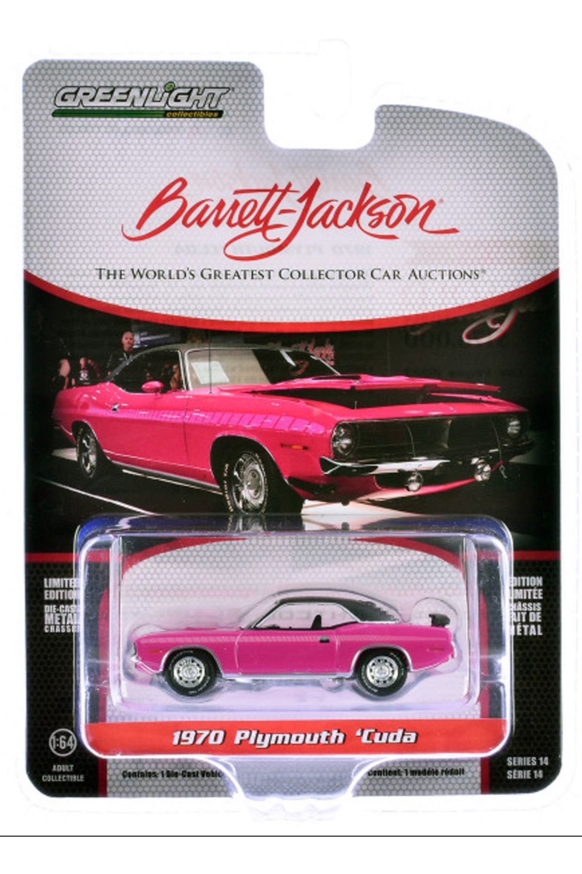 Greenlight Barrett-Jackson 1970 Plymouth ’Cuda Pembe (1:64 Ölçek)