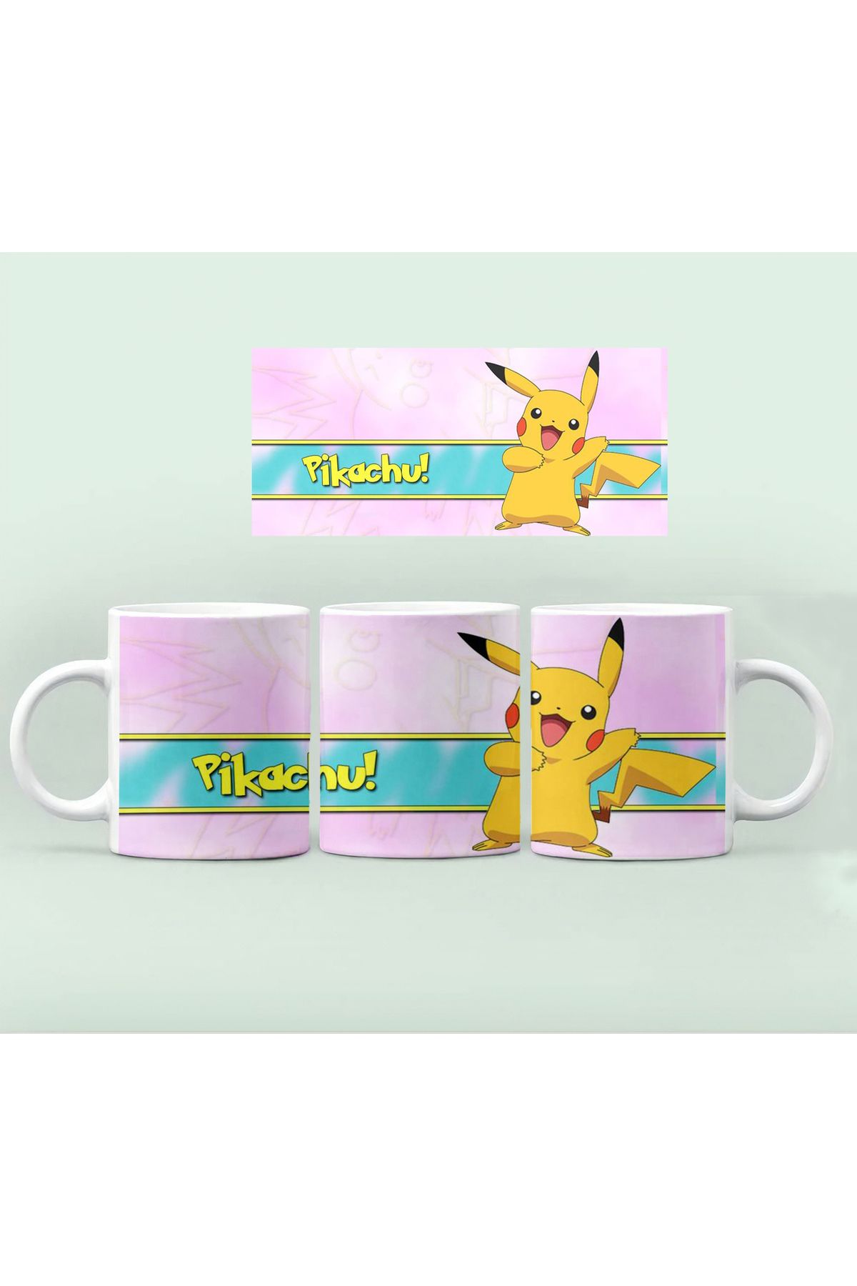 RHG Art Pokemon Pikachu Ash Ketchum Kupa Bardak Kahve Fincanı 300 ml