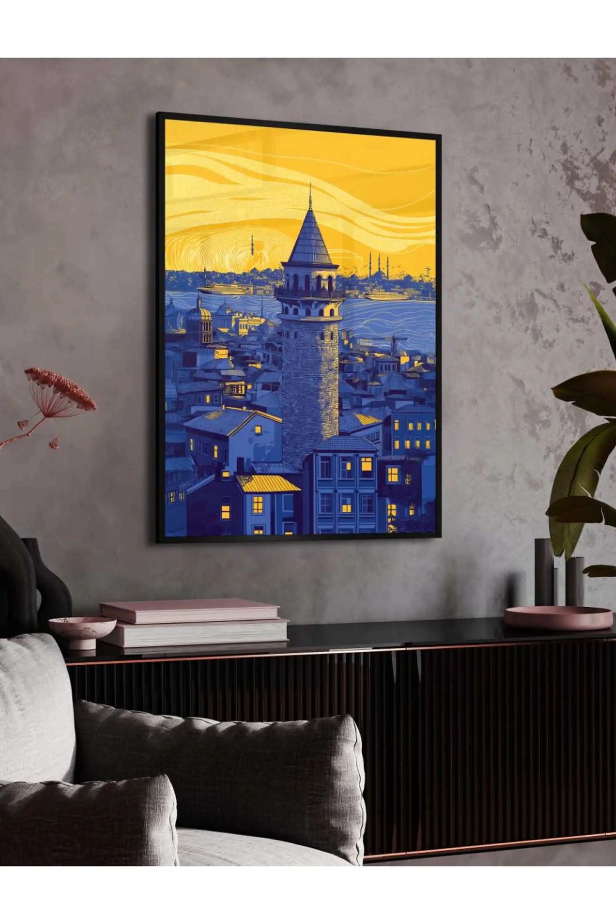 bds art sanatı evinize taşır Akşam Işığında Galata Kulesi LED Işıklı Cam Tablo
