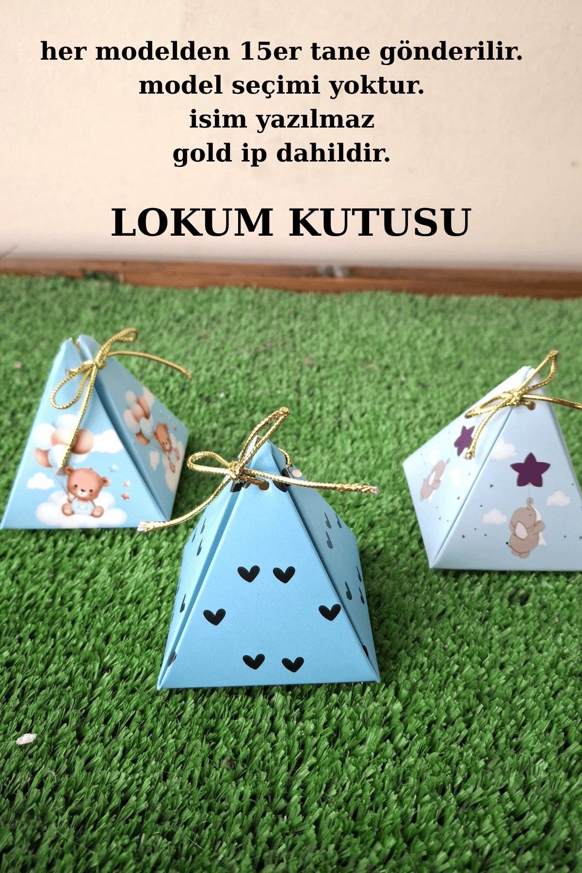 Emtory Home Erkek Çocuk Konsept 45 Adet Lokum Kutusu - Mevlid Hediyesi - Doğumgünü Hediyesi - Çikolata Kutusu