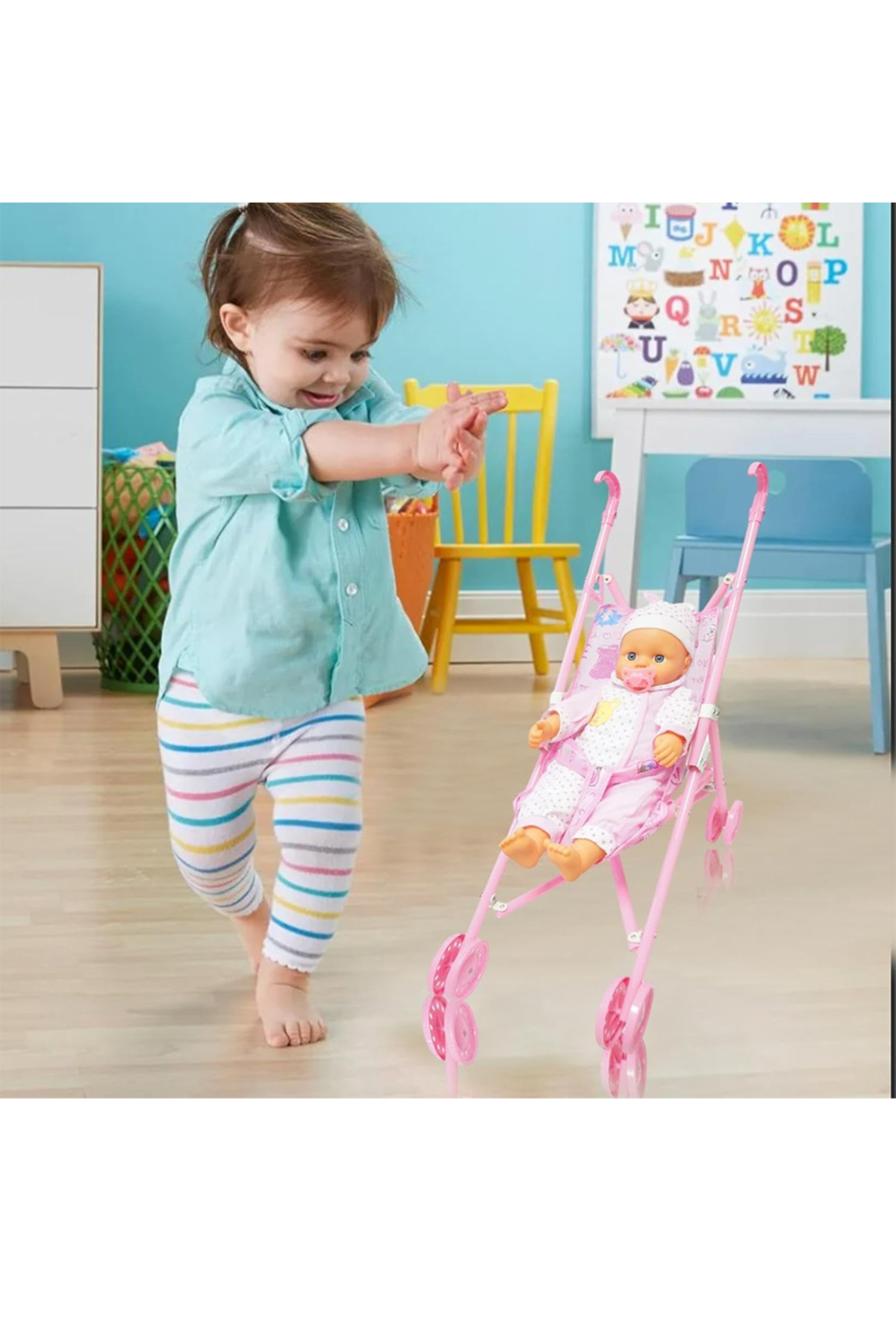 Shoplandu Oyuncak Puset - Katlanır Çocuk Arabası - Katlanabilir Bebekler Arabası fotoğrafı 2 (önizleme)