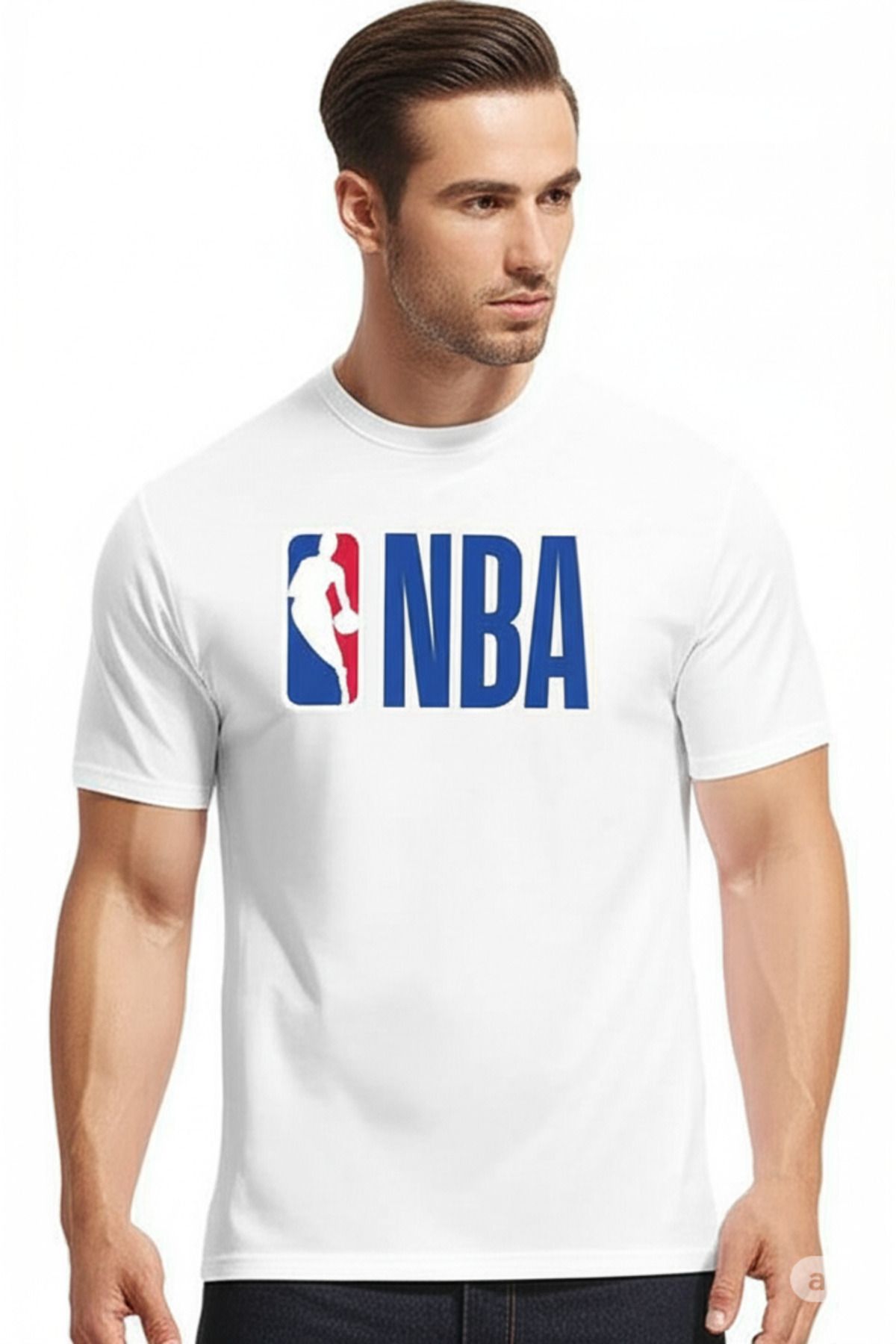 S&T MODA Unisex Erkek/Kadın BASKET/NBA Renkli Özel Baskılı Oversize Pamuklu Bisiklet Yaka T-Shirt Tişört