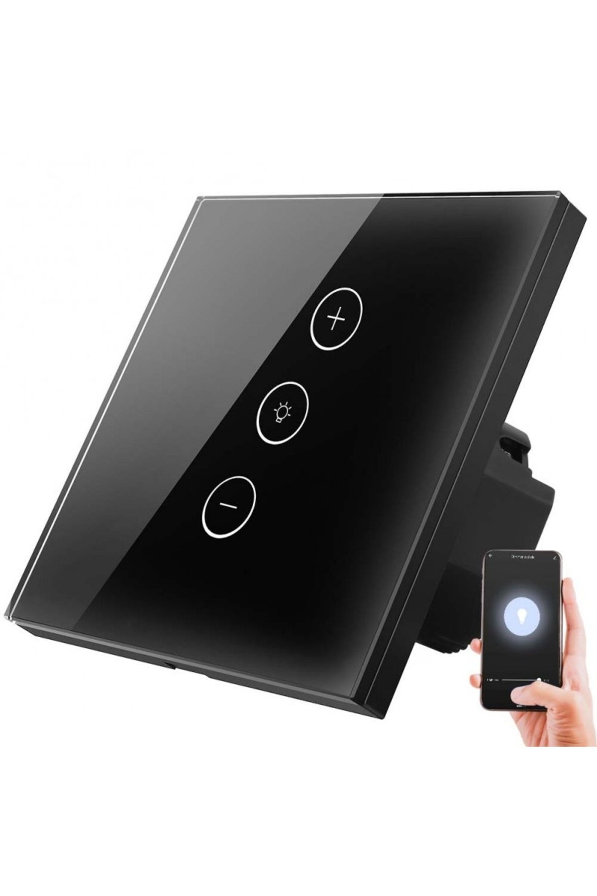 TECHSTAR-Întrerupător tactil inteligent ® V2, wireless 2,4 GHz, variator de intensitate, sticlă securizată, design modern, iluminare LED 4