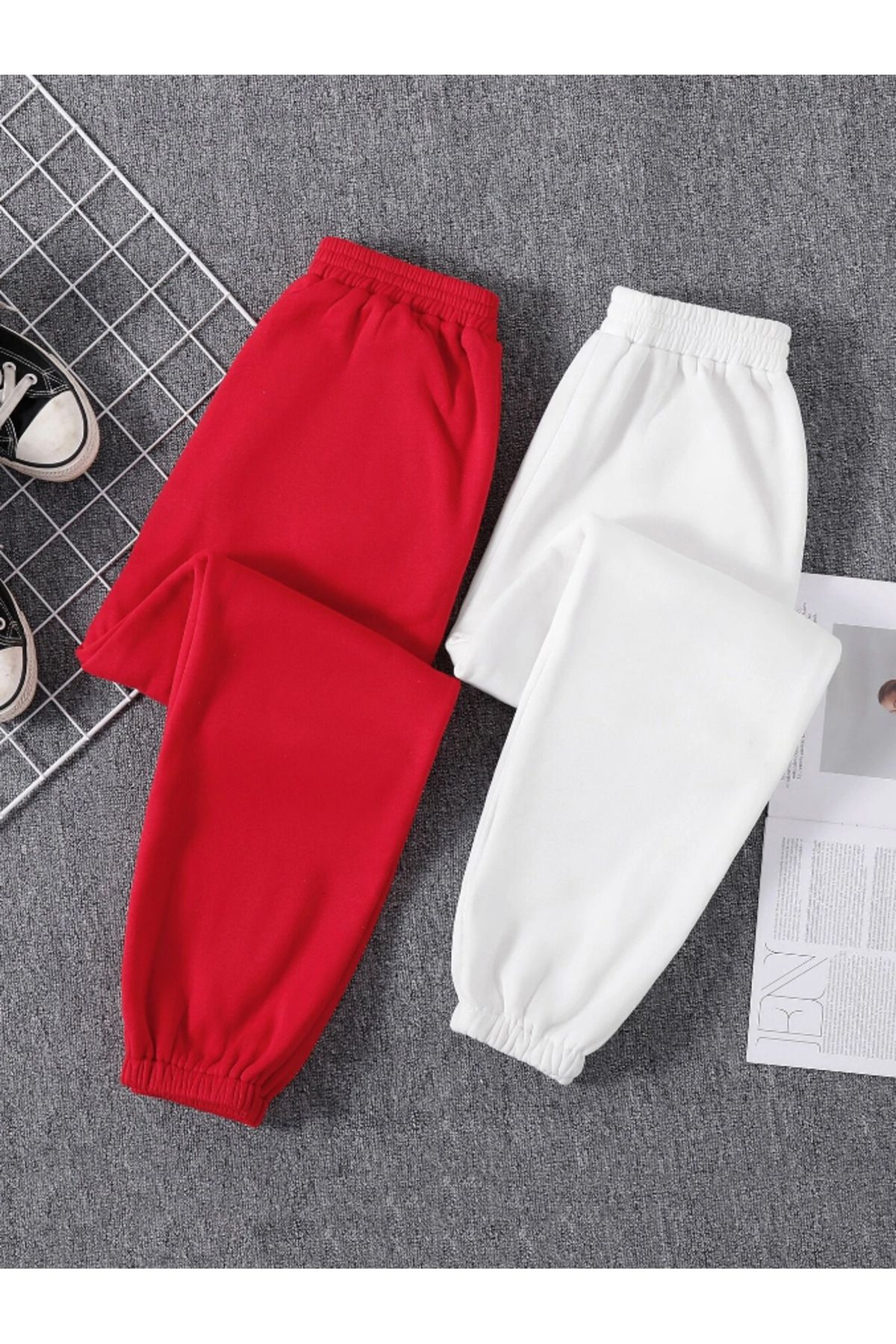 COHERENT Unisex Kadın/Erkek 2'li Düz Özel Renkli Jogger Eşofman Altı