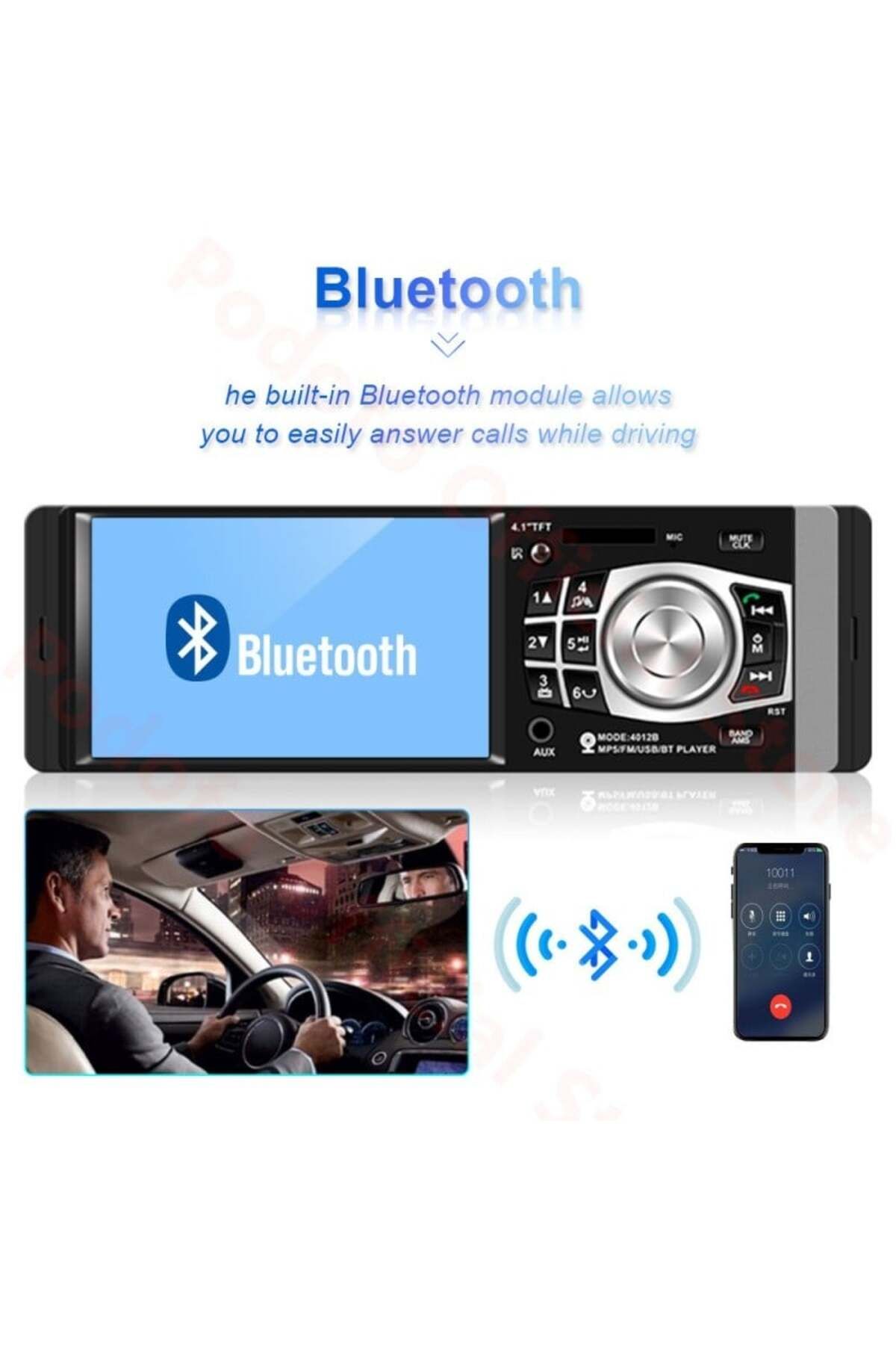 TECHSTAR-Player MP5 Techstar® 4012B, 1DIN, ecran HD de 4,1 inci, comenzi pe volan, telecomandă, Bluetooth 5