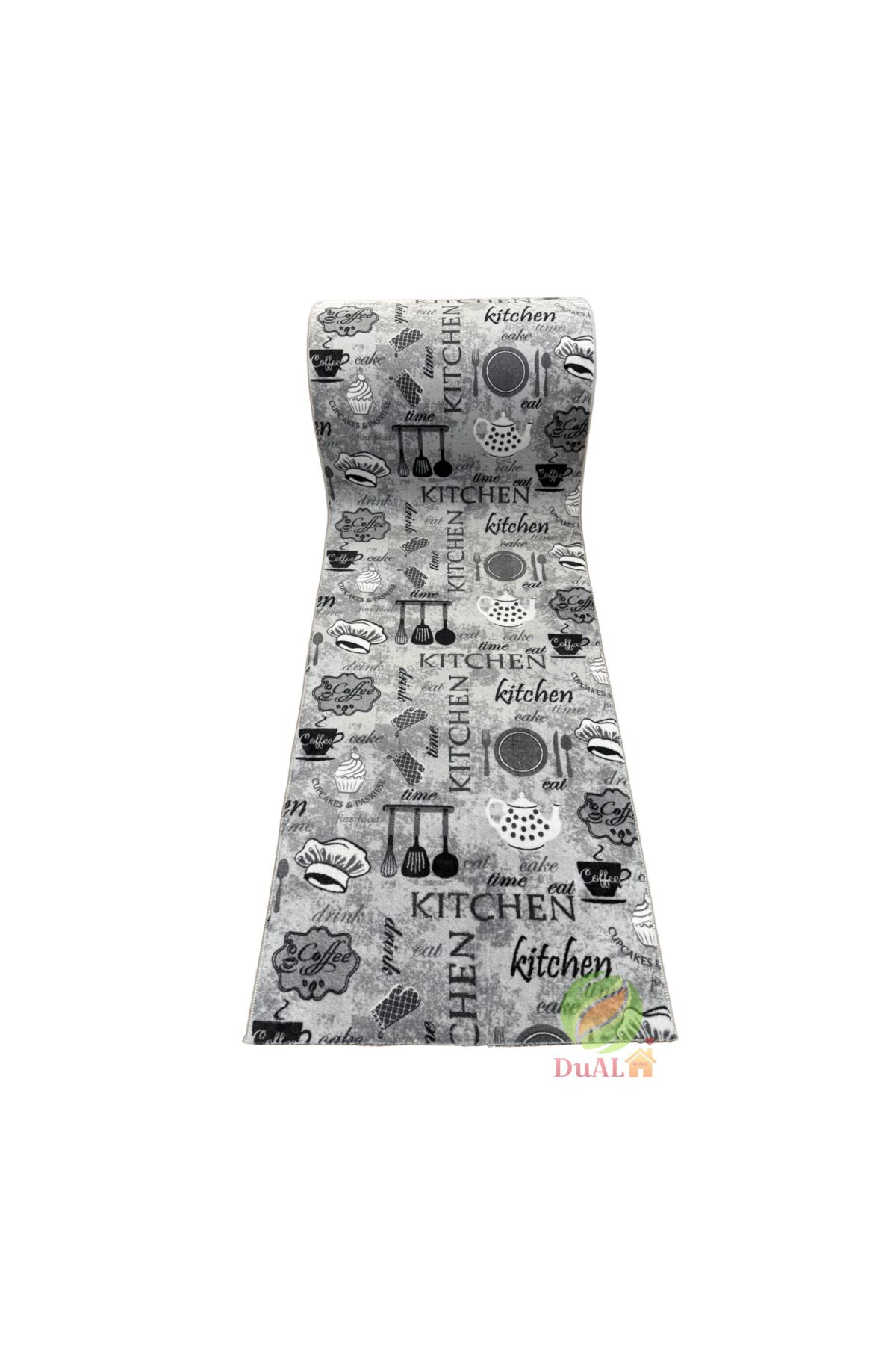 Dualhome-Kitchen Rug Runner, Grey, Meter B - 80 CM, 250 cm 2