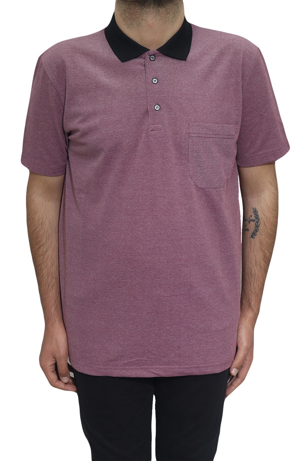 Özhürmet Triko Dmc Tekstil Erkek Bordo Düz Spor Kesim Normal Kalıp Polo Yaka T-shirt