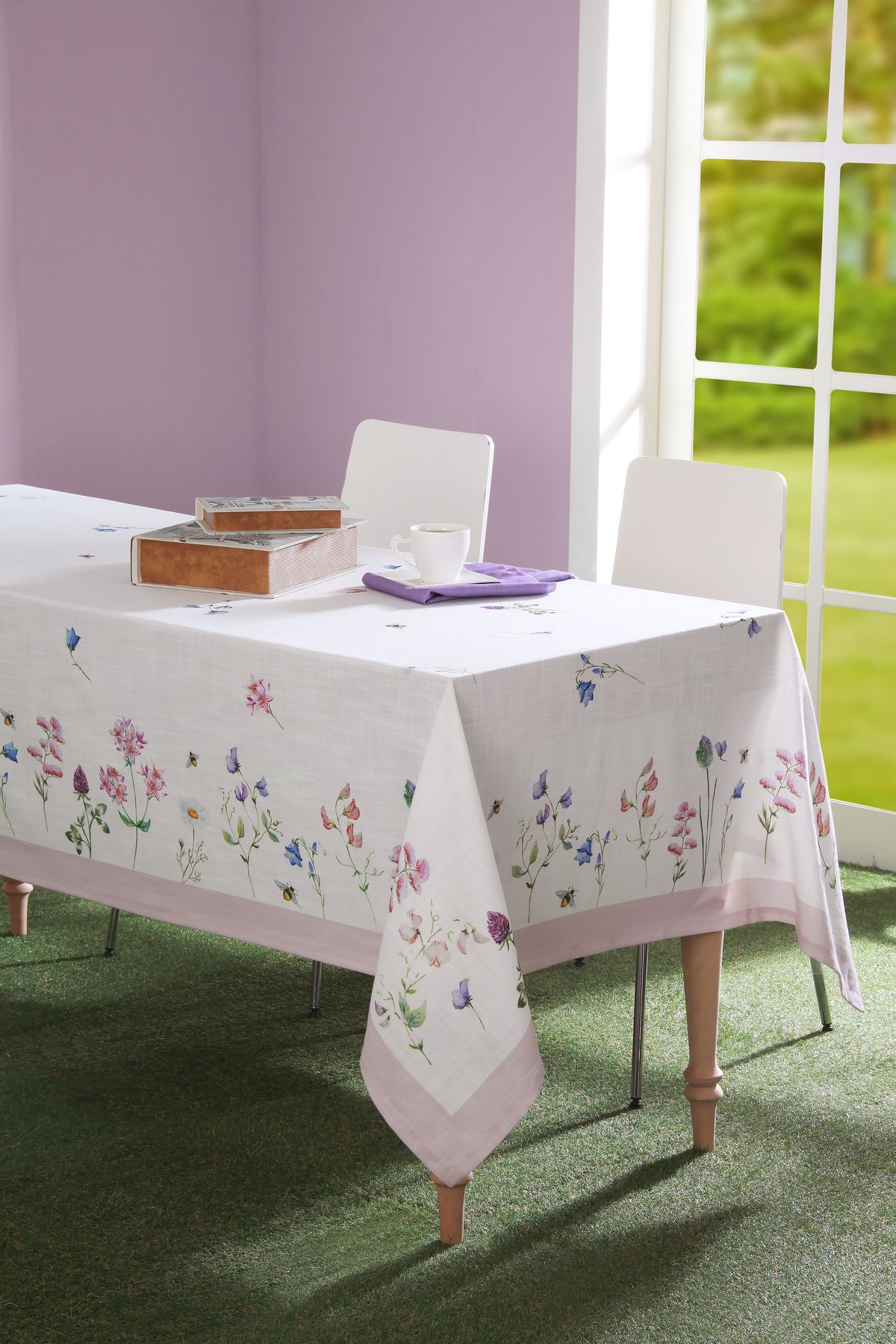 NEEA HOME Modern Dijital Baskı Masa Örtüsü 150x260 – Canlı Renkler – Yıkanabilir Polyester - Solmaz -Çekmez