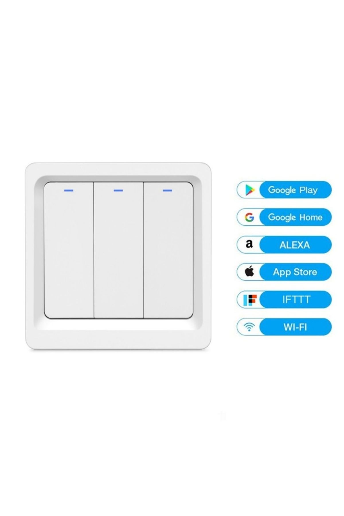 TECHSTAR-Întrerupător inteligent ®, wireless 2,4 GHz, buton cu revenire, design clasic, iluminare LED, 3 faze 2