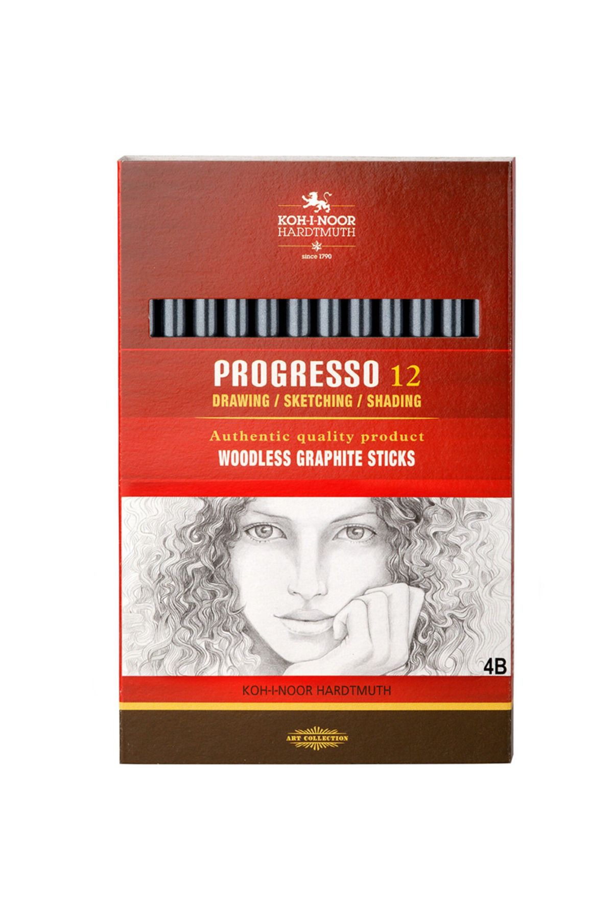 Progresso-Koh-I-Noor Progresso 4B – Creioane Grafit Integral (Fără Lemn), 7 mm 1