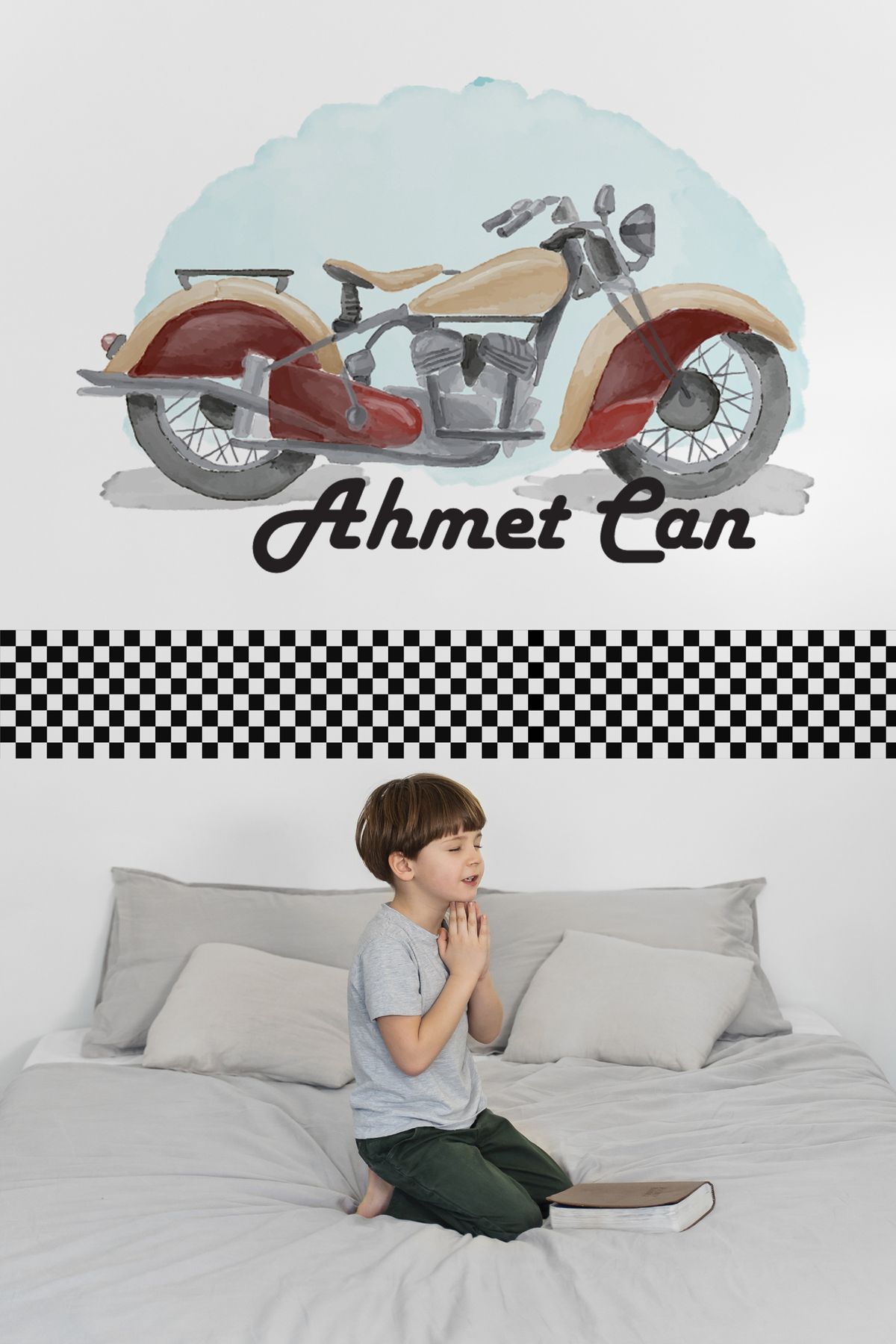 Renklendir Hayatını STK-121 Motor Temalı Duvar Sticker