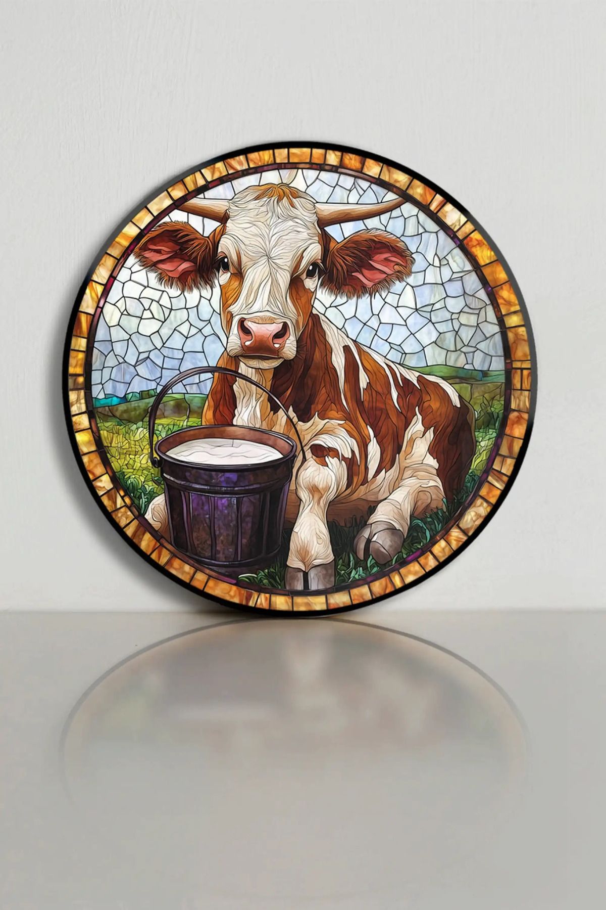 bds art sanatı evinize taşır Çiftlik İneği Vitray Spektrum™ Stained Glass Serisi