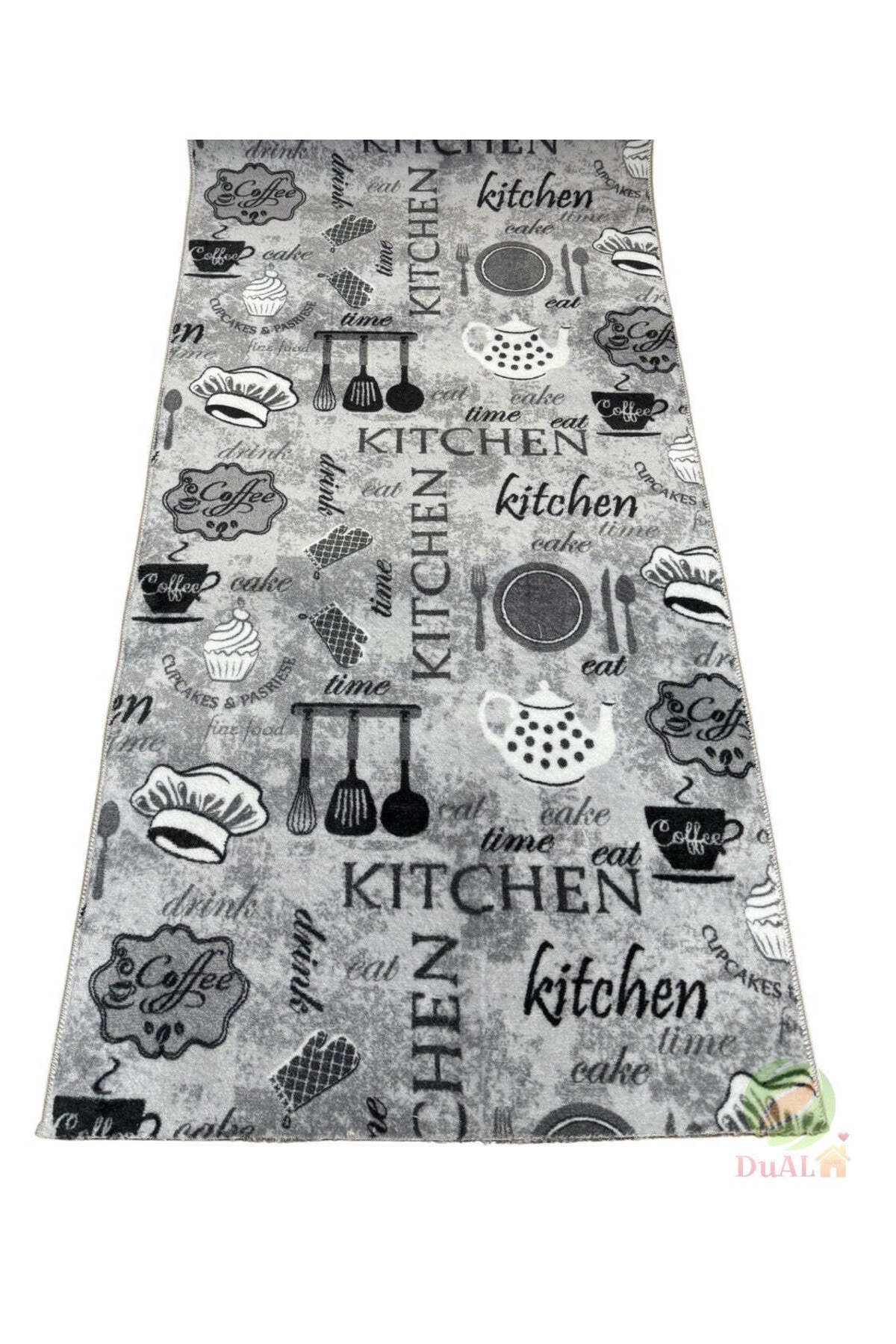 Dualhome-Kitchen Rug Runner, Grey, Meter B - 80 CM, 250 cm 6