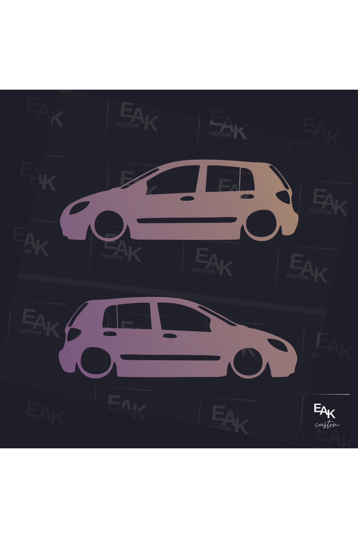 eakcustom Hyundai Getz Oto Sticker (HOLOGRAM) (18CM X 6CM) (2ADET)