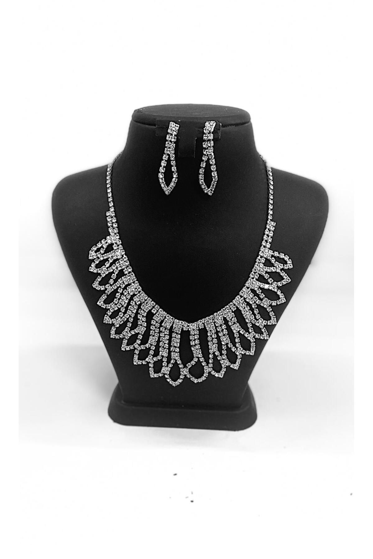 FASHİON JEWELRY Su yolu kolye küpe 2 li set