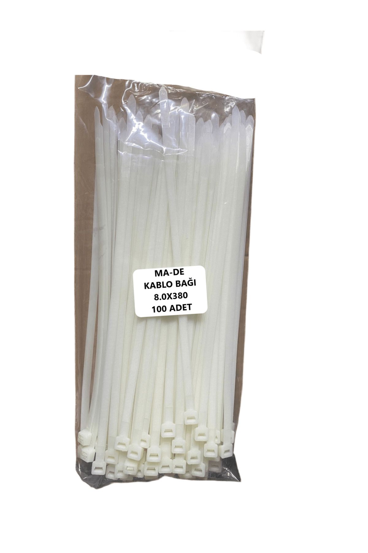 MADE KABLO BAĞI 8.0X380 BEYAZ 100 ADET (1 PAKET)
