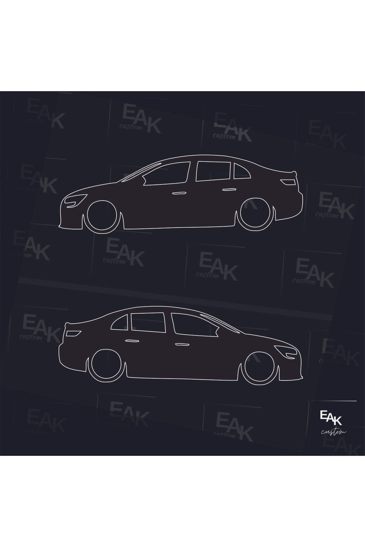 eakcustom RENAULT MEGANE 4 (SEDAN) oto sticker (18cm x 6cm) (2ADET)