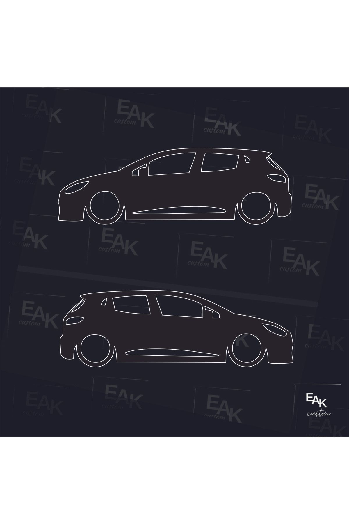eakcustom RENAULT CLİO oto sticker (18cm x 6cm) (2ADET)