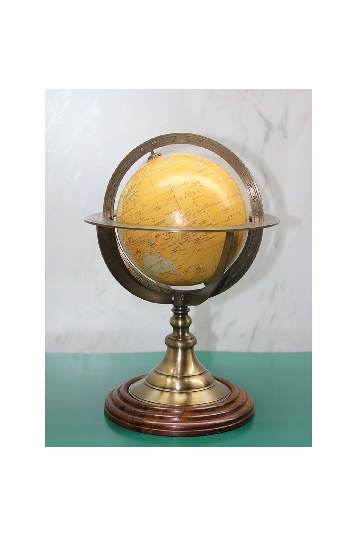 Store Pirinç Dünya Küre 27*17 Cm