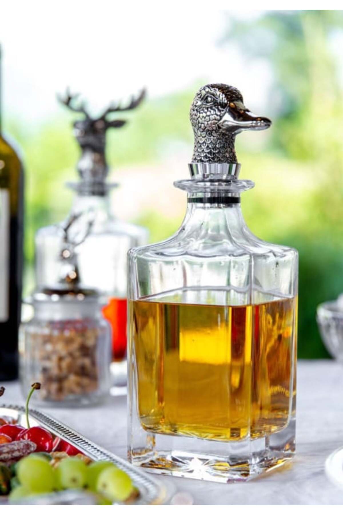 Hermann Bauer Decantor De Whisky Din Cristal Cu Dop De Rață Placat Cu Argint - One Size