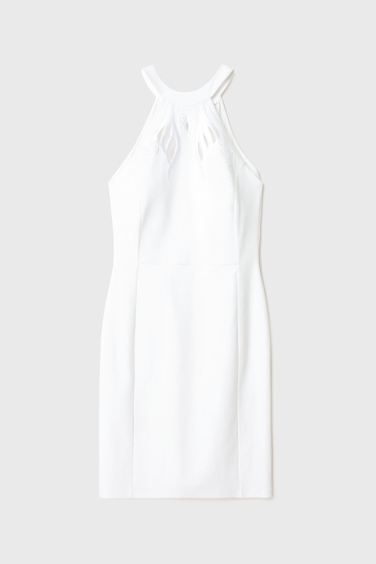 adL  Nakış Detaylı Boyundan Bağlamalı Mini Elbise - Görsel 6